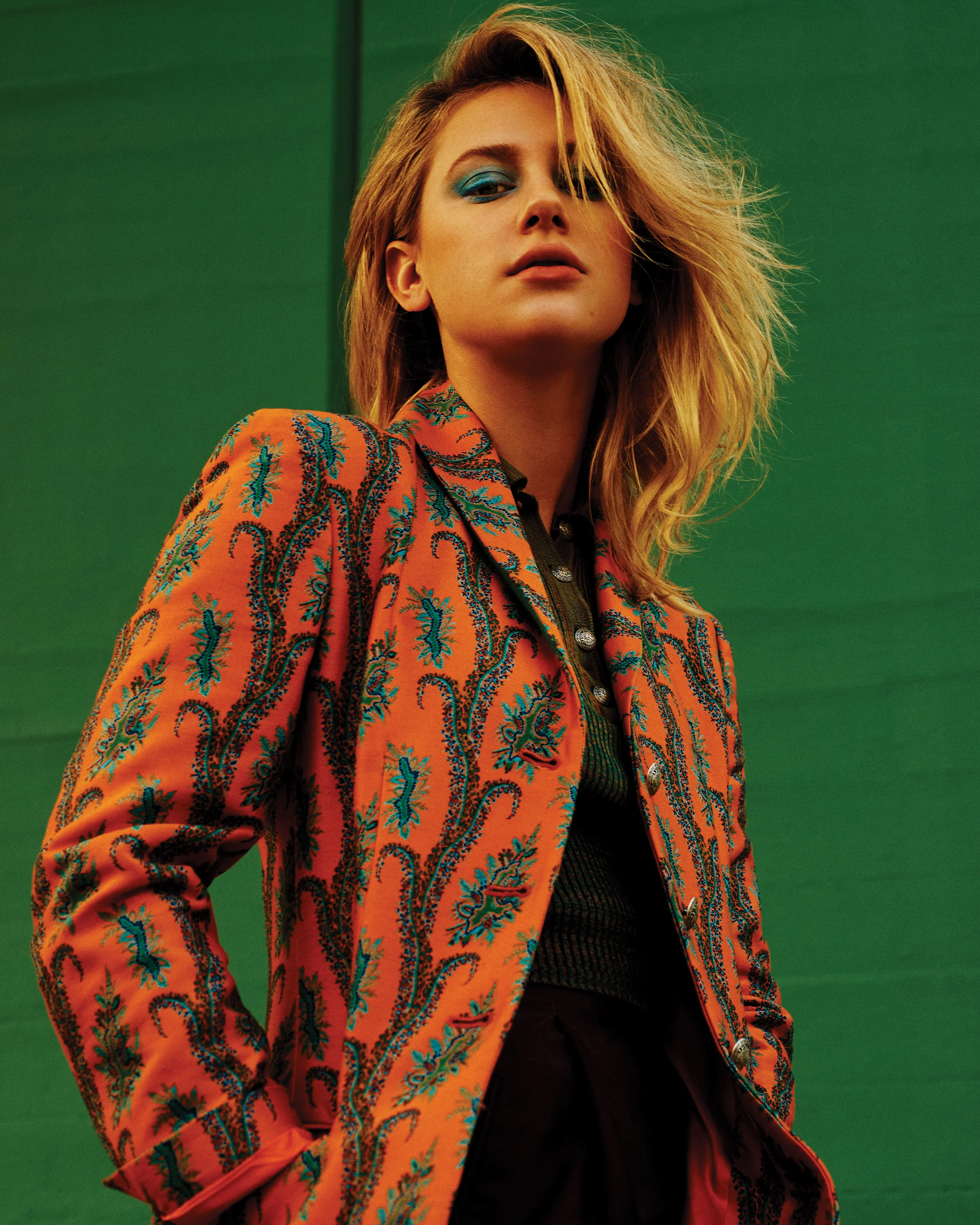 ETRO jacket, top, and pants.