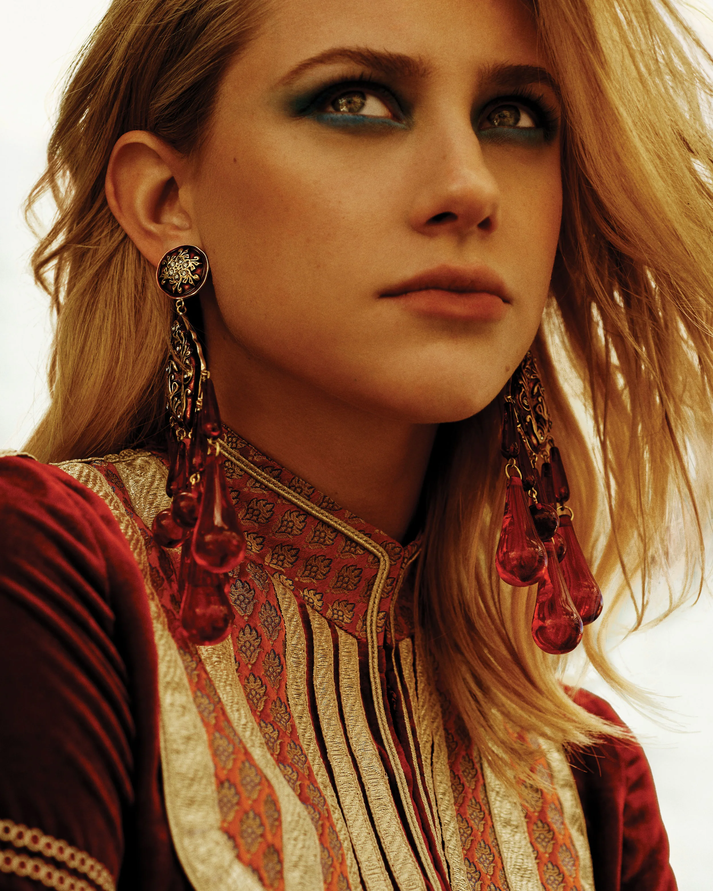 ETRO dress and earrings. 