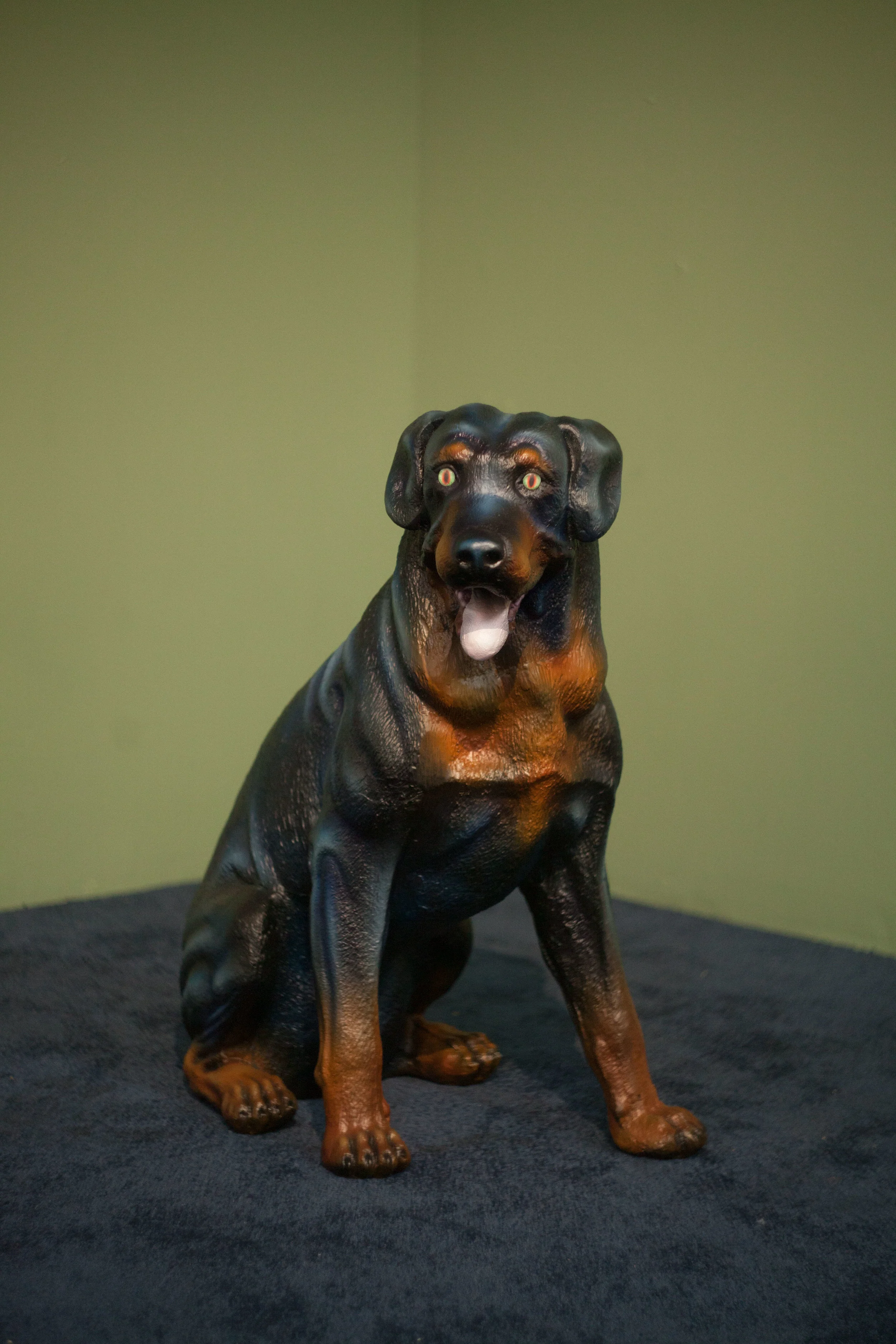 MARIO AYALA. “DODGER DOG” (2018). ALUMINUM, ACRYLIC. 29 X 17 X 30 IN. CLUB PRO LOS ANGELES.