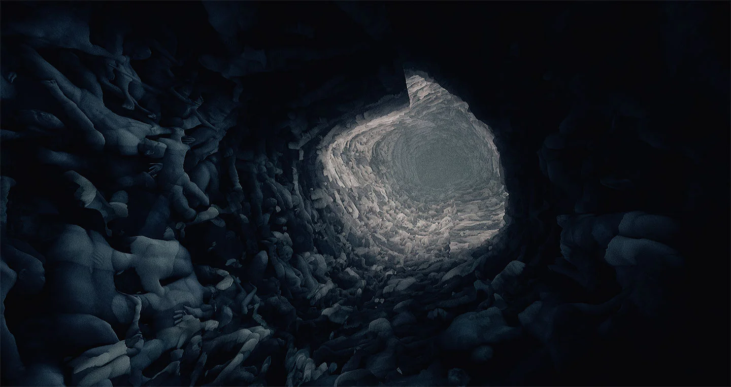 Jon Rafman. Video still from "View of Harbor" (2018). Virtual reality headsets and 3D simulation. Color, sound. Approximately 8:00 minutes. Virtual reality developed by studio Samuel Walker. Courtesy of the artist.