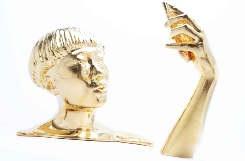 Fischer Cherry Untitled (JiaJia Fei) , 2017 13 x 14 x 20 inches 3D print coated in 24-karat gold Courtesy of the artist and Garis & Hahn