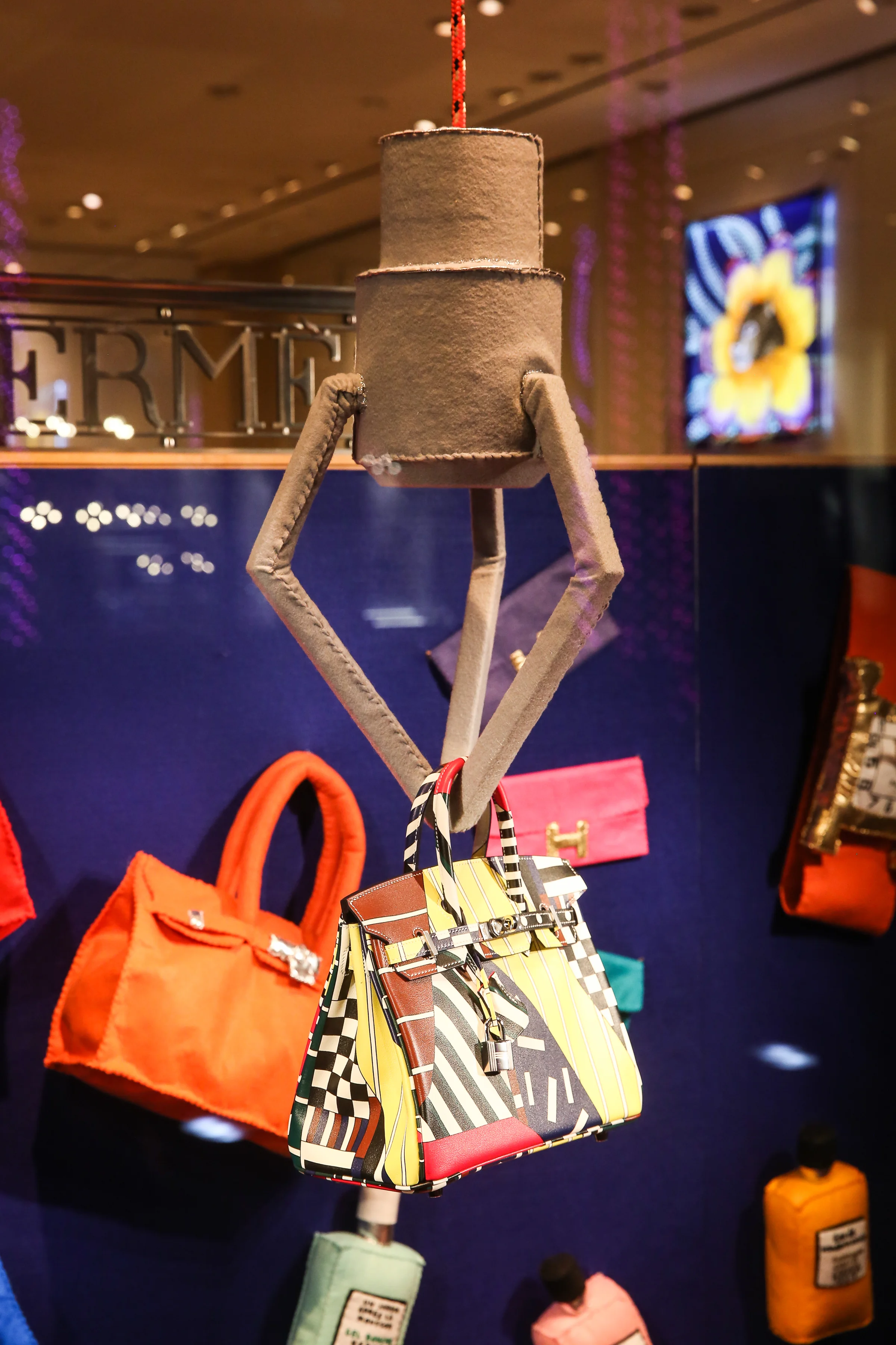 Hermès x Lucy Sparrow Holiday Window