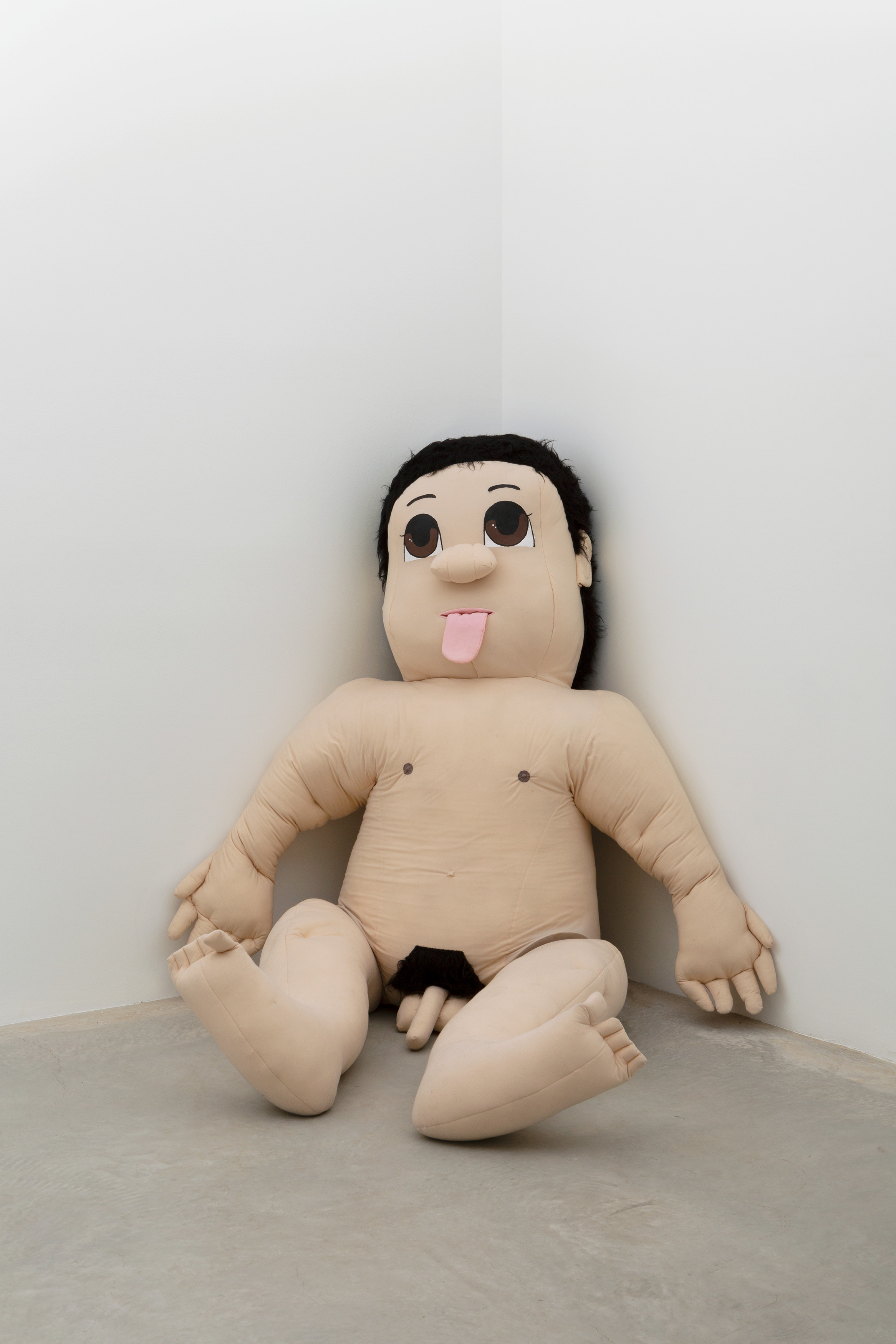 Lutz Bacher Big Boy , 1992 Fabric, stuffing, faux fur, paint 98 x 46 x 24 inches 249 x 117 x 61 cm