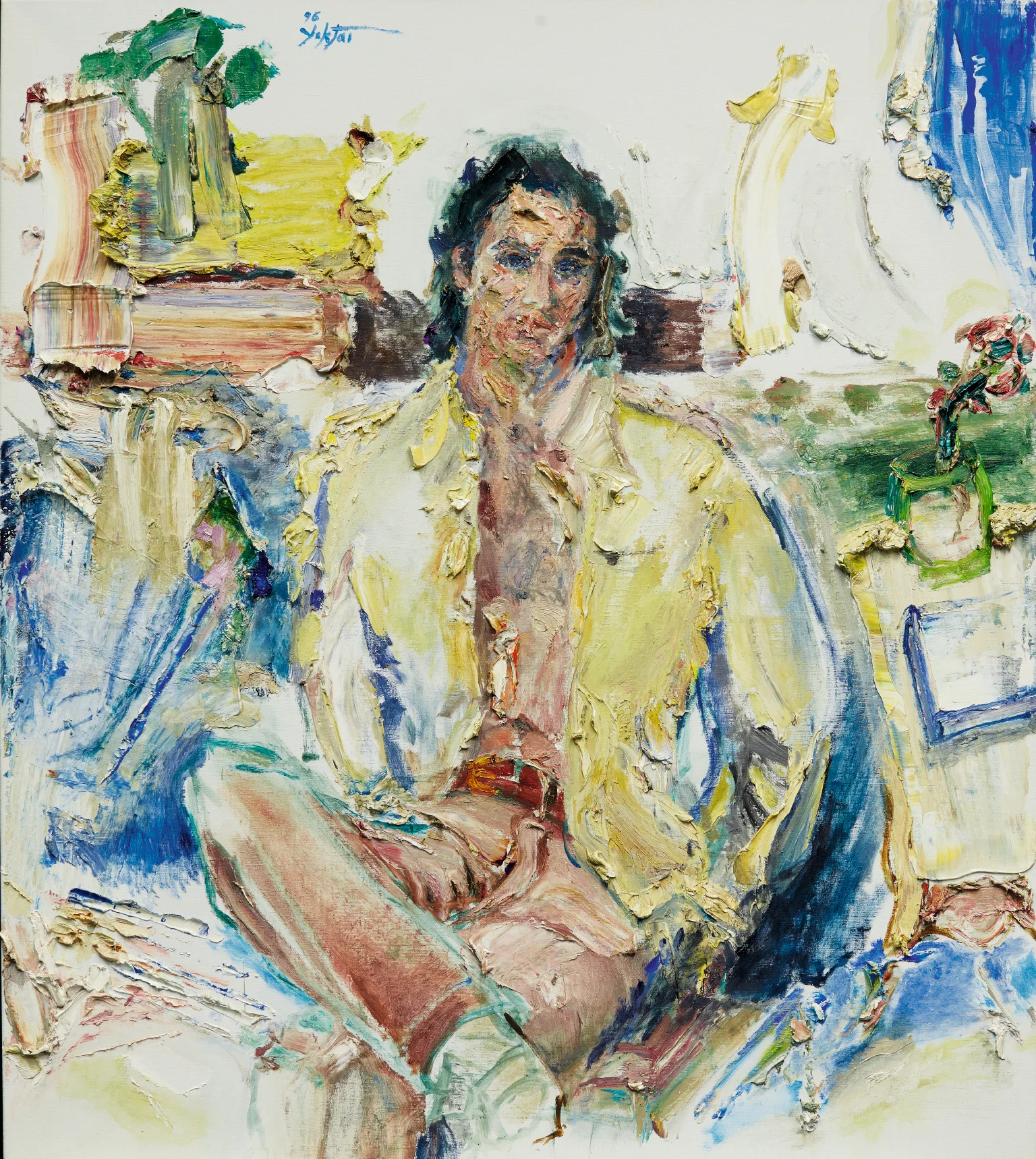 PORTRAIT OF DARIUS YEKTAI. Signed and dated Yektai ’96. Oil on canvas. 54 x 48 in. Courtesy of the artist and gallery.