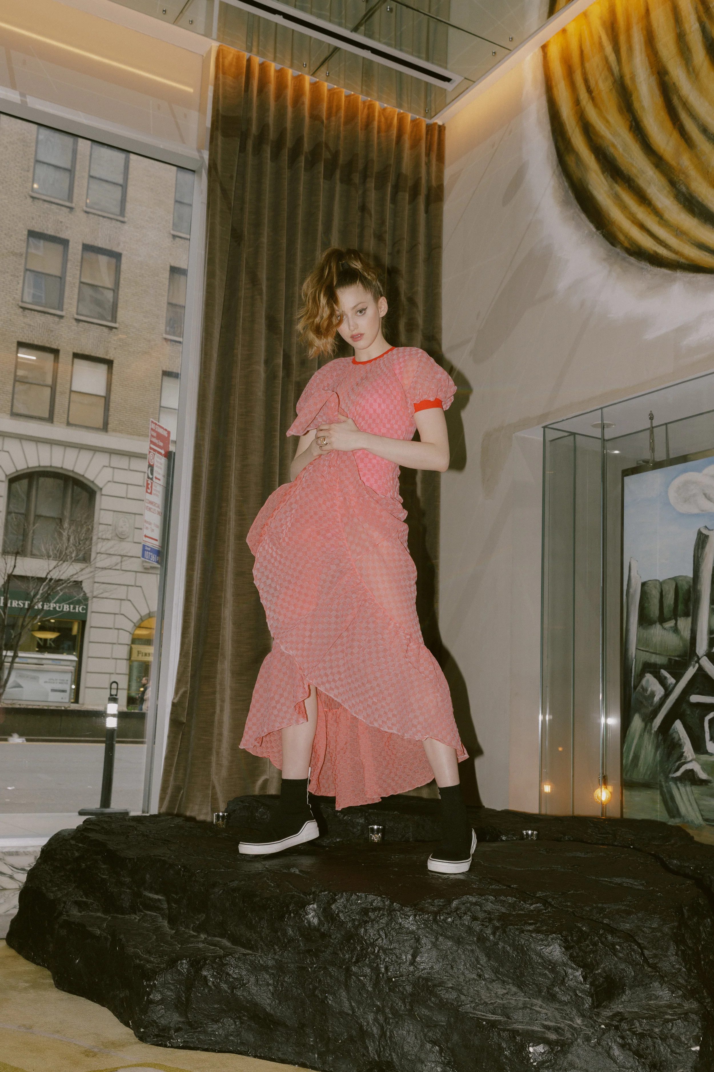 KENZO dress and GIVENCHY shoes.