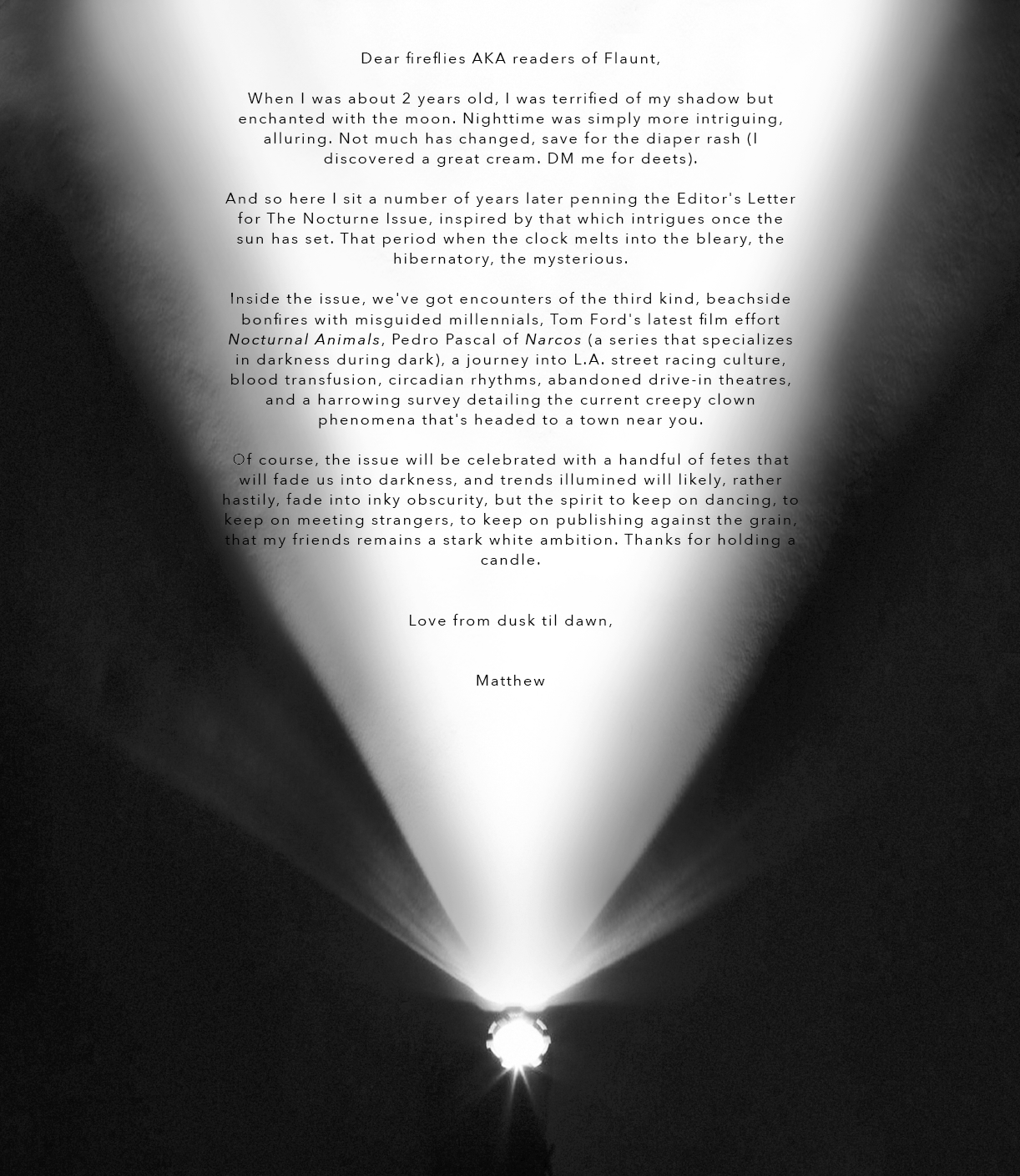 Flaunt Magazine - Issue 150, Editor's Letter .png