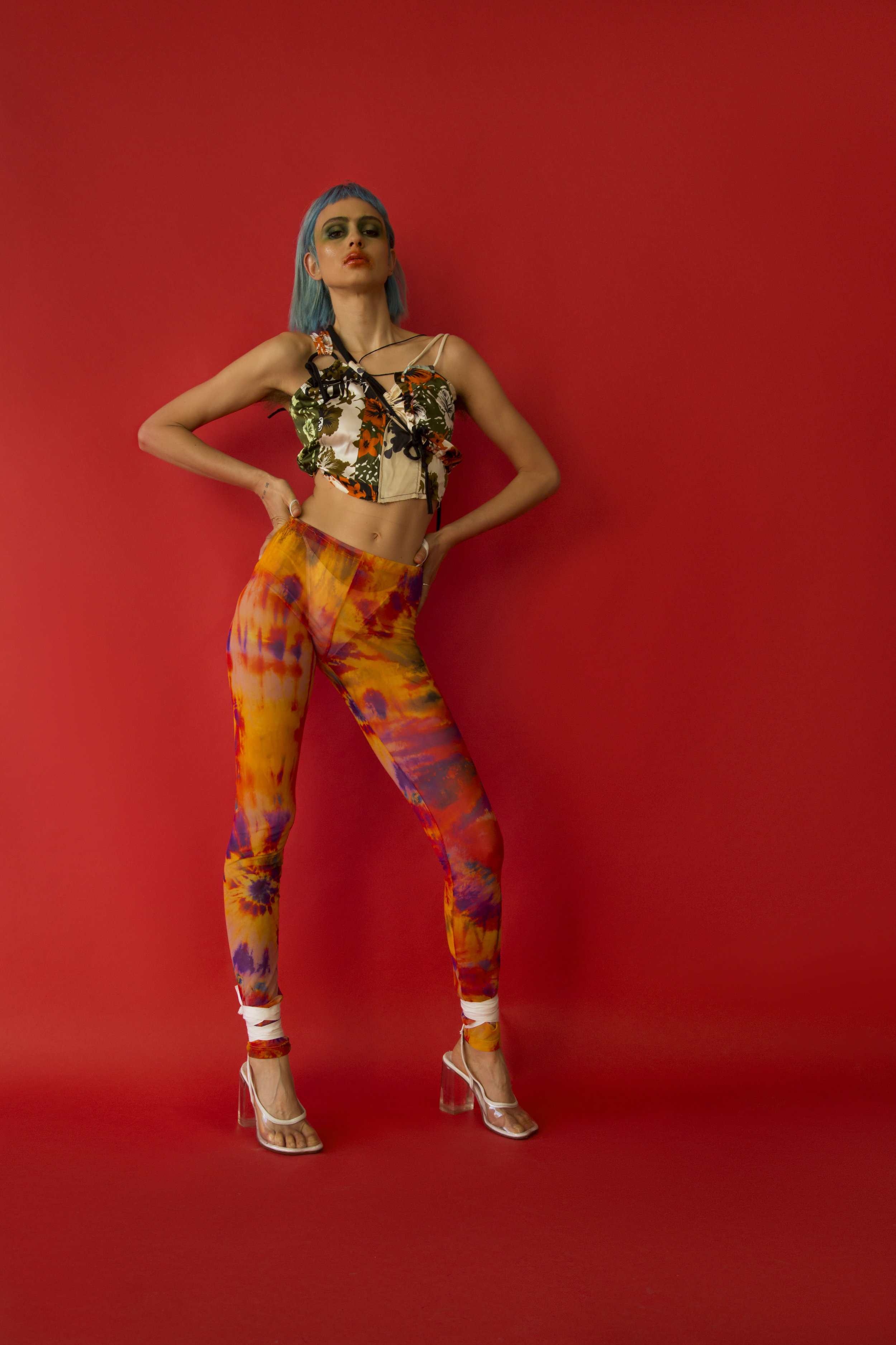 OTTOLINGER top, MSGM leggings, and MM6 shoes.