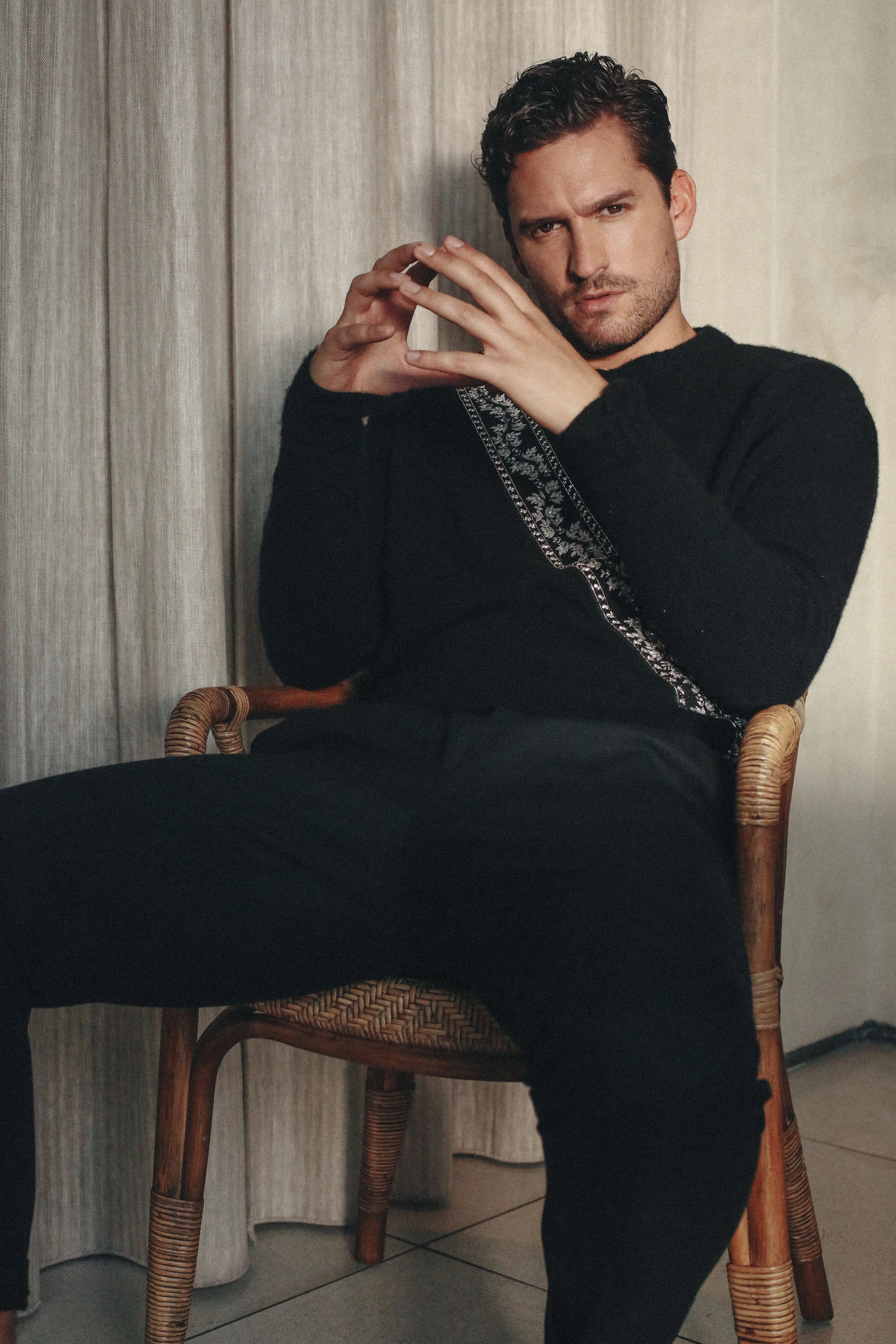 AMIRI sweater and ALL SAINTS pants