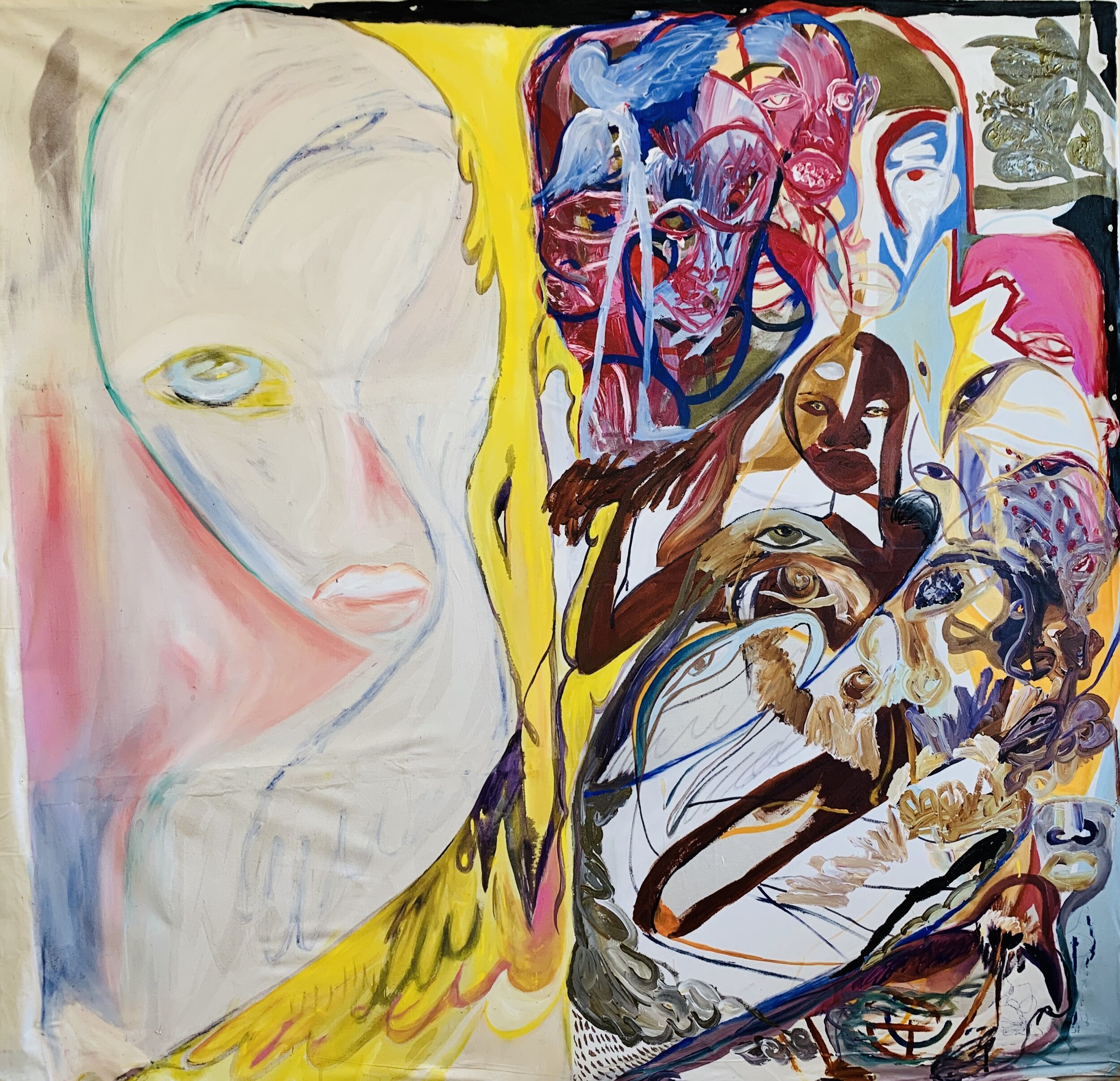 "Unamerican Beauty" Mixed media on linen.