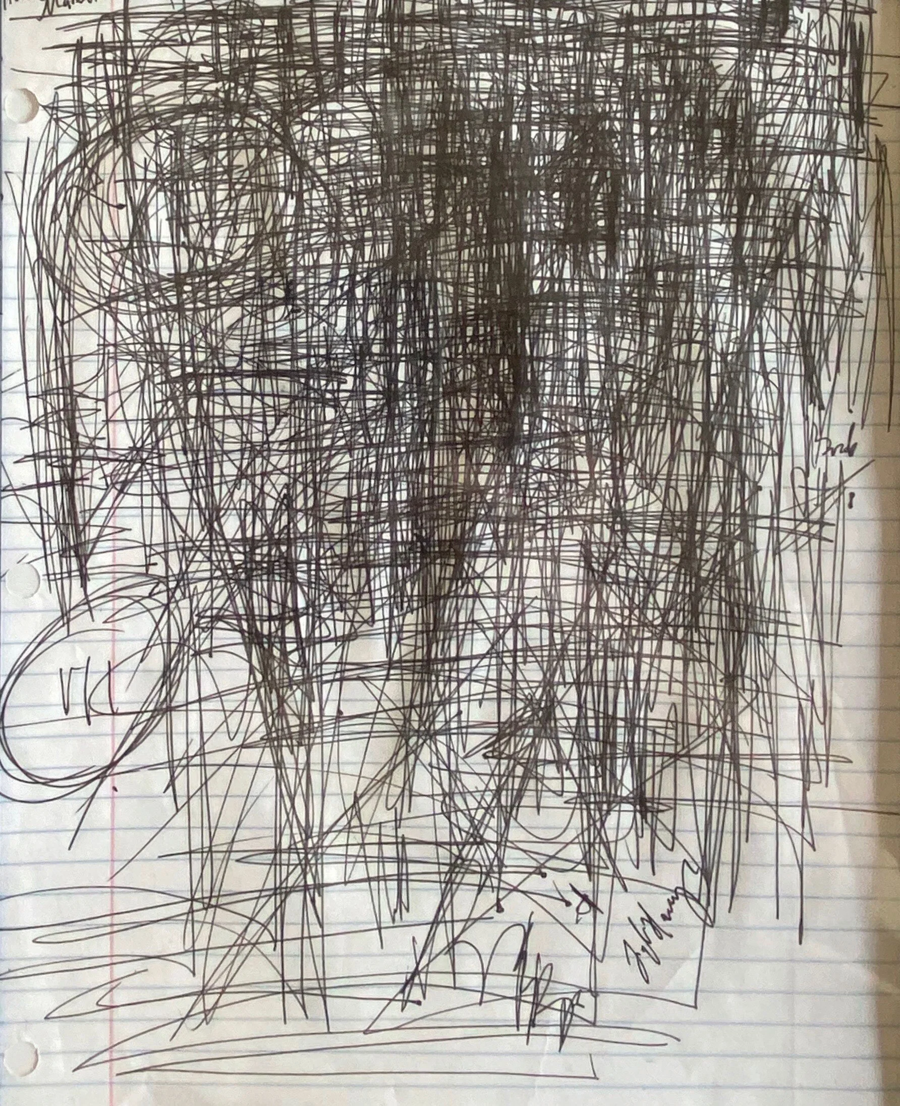  TYLER HENRY “UNTITLED” 2019. PEN ON PAPER. COURTESY THE ARTIST. 