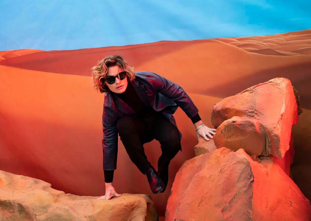 Chase Stokes wears GENTLE MONSTER glasses.Photographed by Ian Morrison.