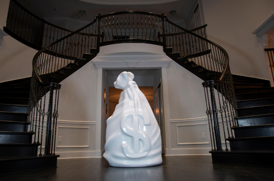 Moneybag Sculpture - White