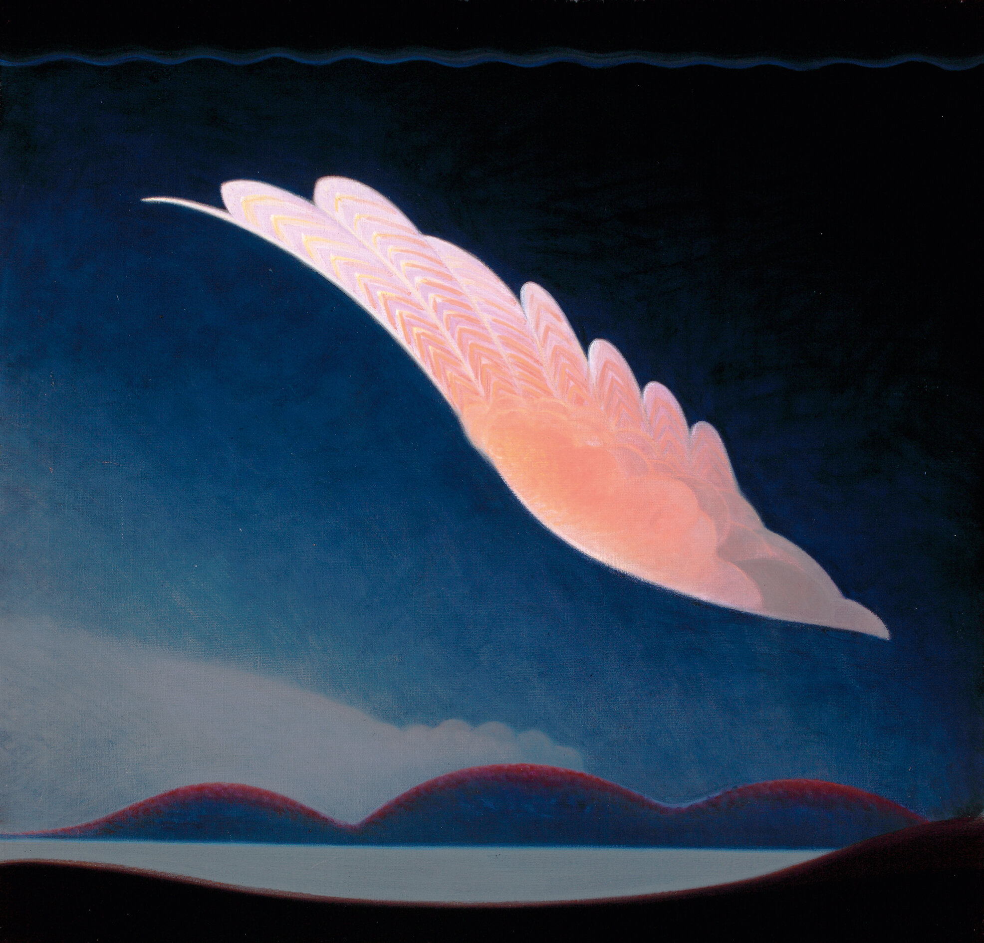 Agnes Pelton. “The Primal Wing” (1933). &nbsp;Oil on canvas. 24” x 25”. Courtesy The San Diego Museum of Art.&nbsp;Victoria Turner, Sarah. Enchanted Modernities: Theosophy, the Arts and the American West. Fulgur. Sept 2019.