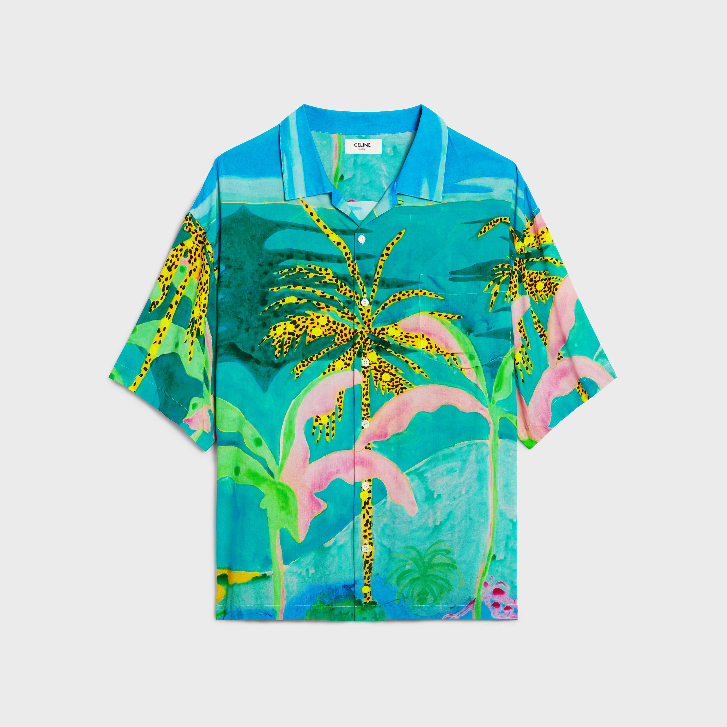 CELINE / 21SS/TYSON REEDER/Tシャツ/XS/コットン/マルチカラー/総柄/2V651821M CELINE◇21SS/TYSON REEDER/Tシャツ/XS/コットン/マルチカラー/総柄