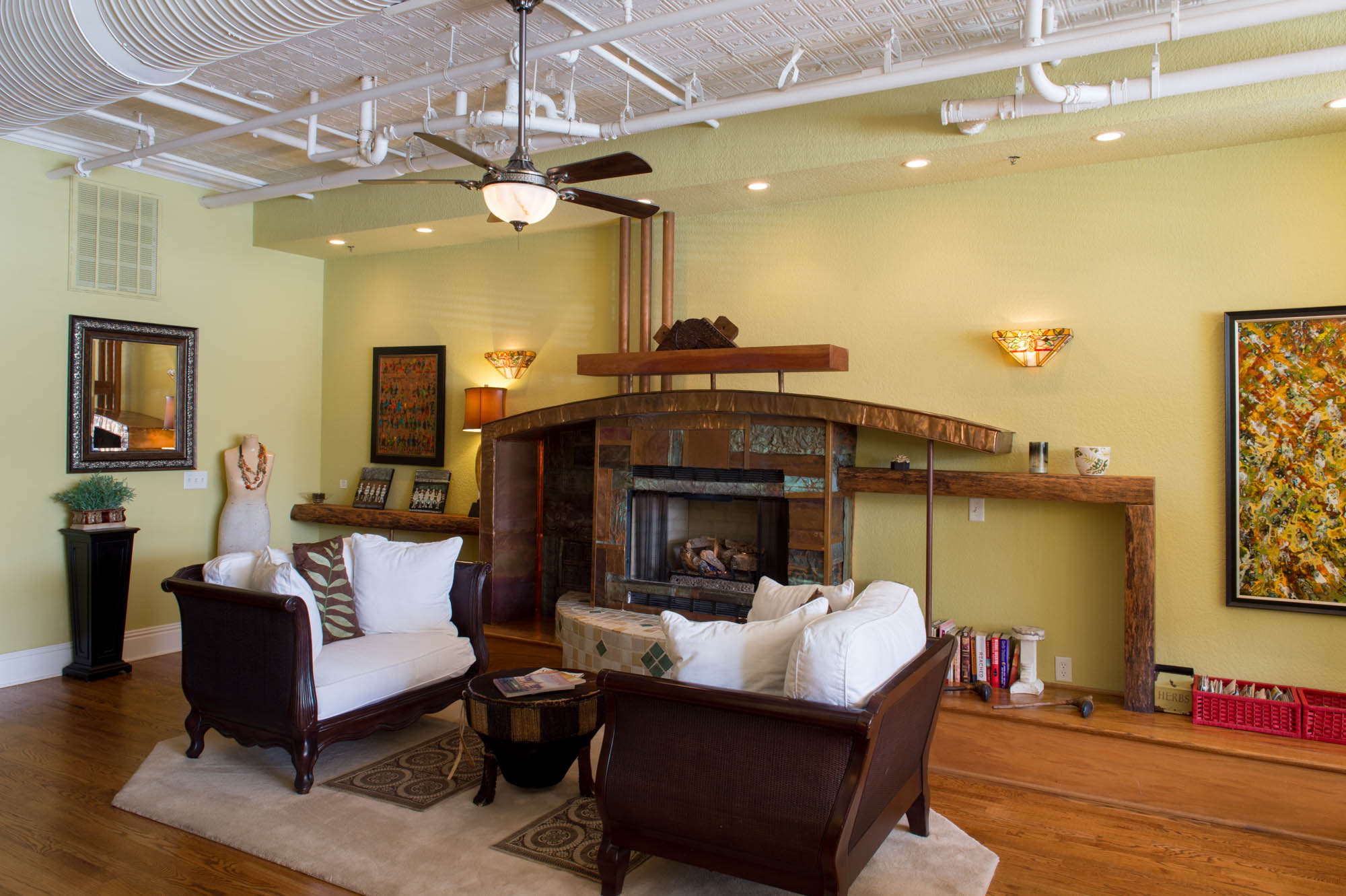 Den with Fireplace - Open to Dining Room, Kitchen and Living Room