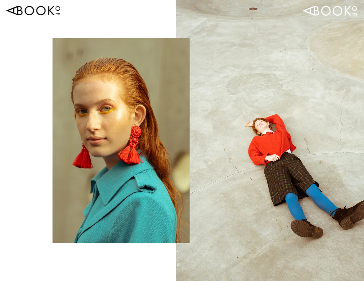 LEFT: coat WHYRED, earrings H&M, socks MENTAL STUDIO, shoes ADIDAS RIGHT: sweater H&M, earrings H&M, outfit PRAG COPENHAGEN, boots STYLIST’S ARCHIVES