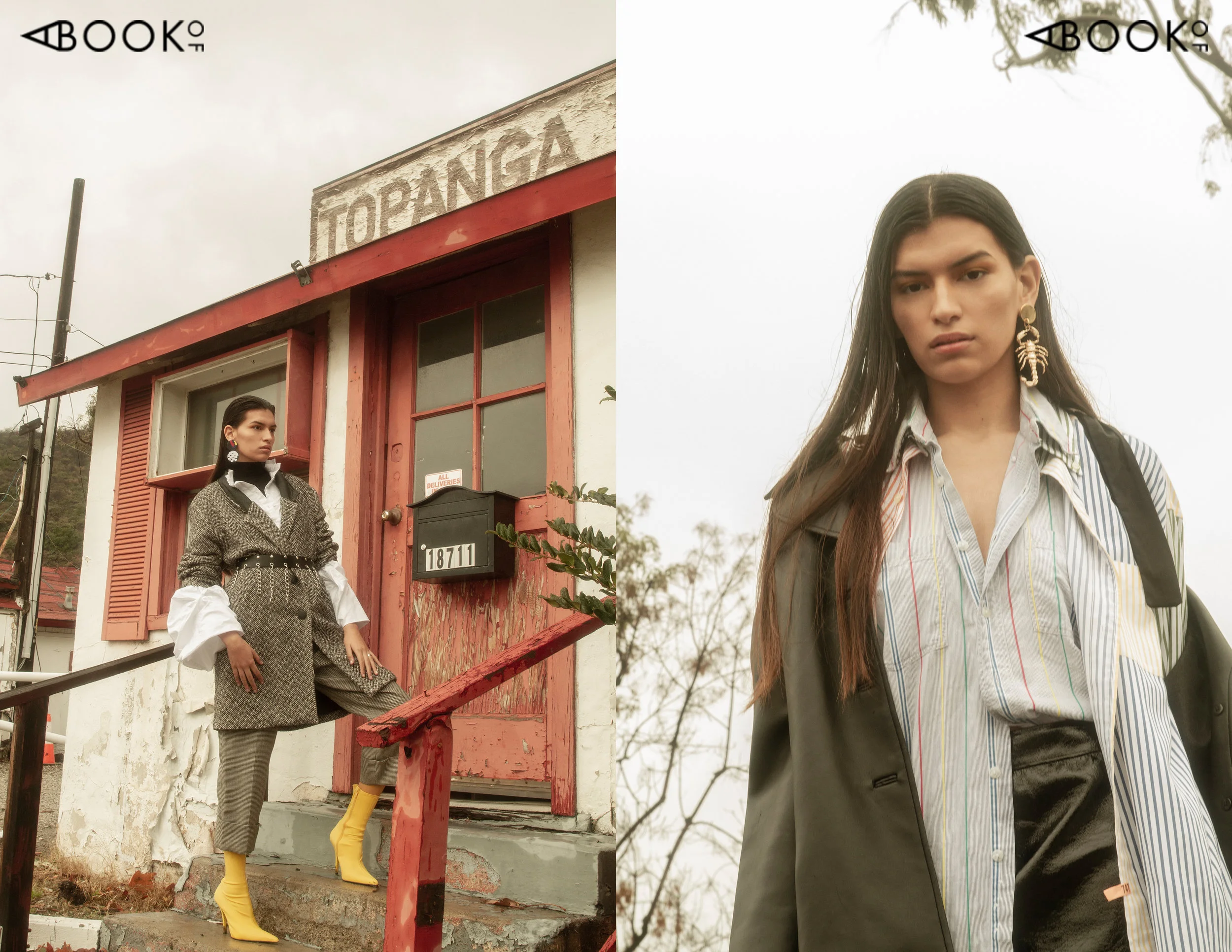 (Left) Turtleneck: Vintage, Top: TOV Los Angeles, Coat: Vintage, Belt: Hot Topic, Boots: Jeffery Campbell , Earrings: Georgina Trevino
