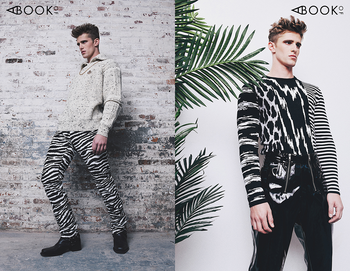 LEFT: Sweater & Pants - Isabelle Marant , Boots - DSquared2 RIGHT: Sweater - Givenchy , Vinyl pants - GmbH