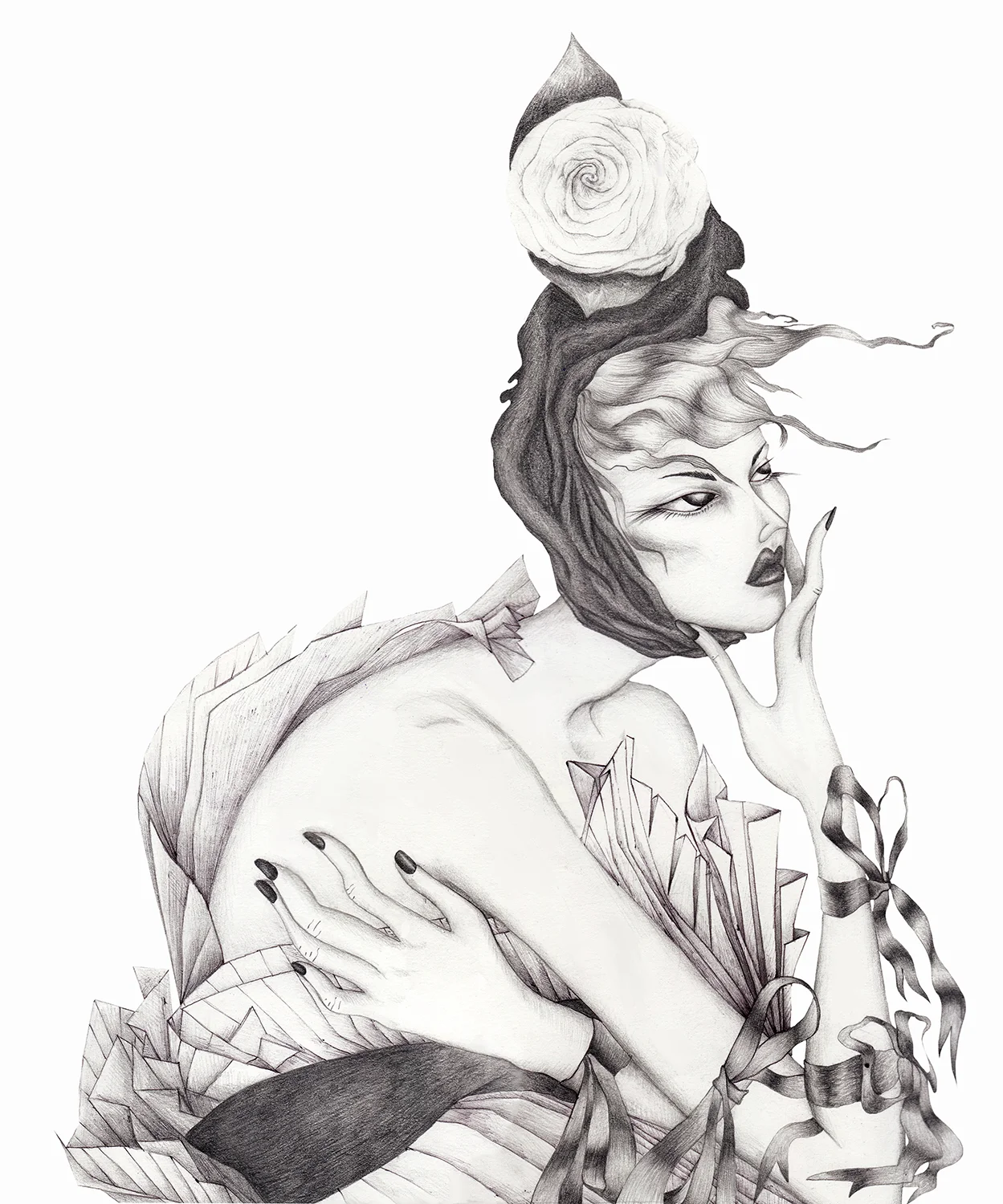 A work for fashion photoset, the idea was to mix photo with illustration | @m._.a._.0