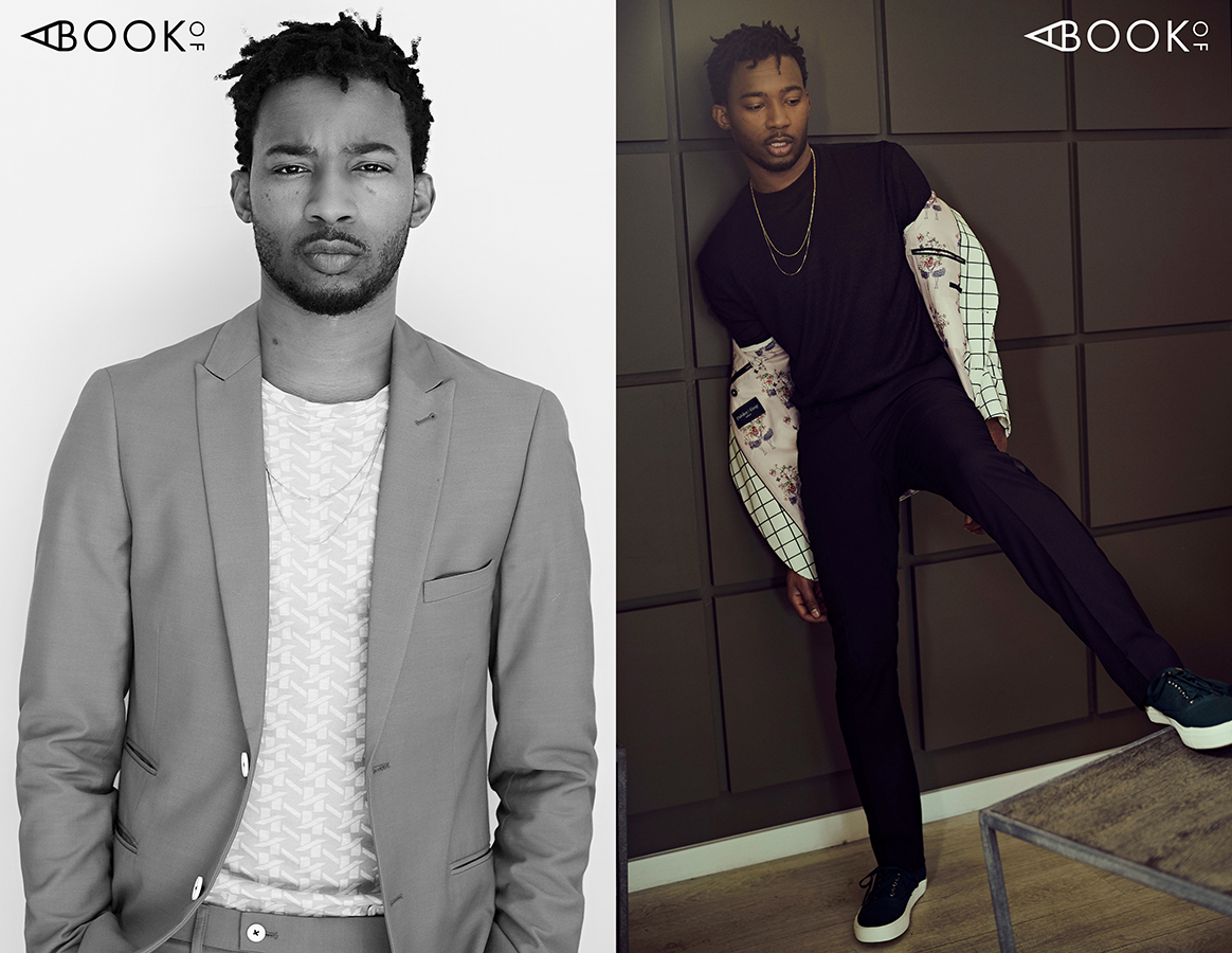 LEFT: Shirt: Cadogan, Suit: Paisley & Gray RIGHT: Shirt: Cadogan, Blazer & Pants: Paisley & Gray, Shoes: Vans