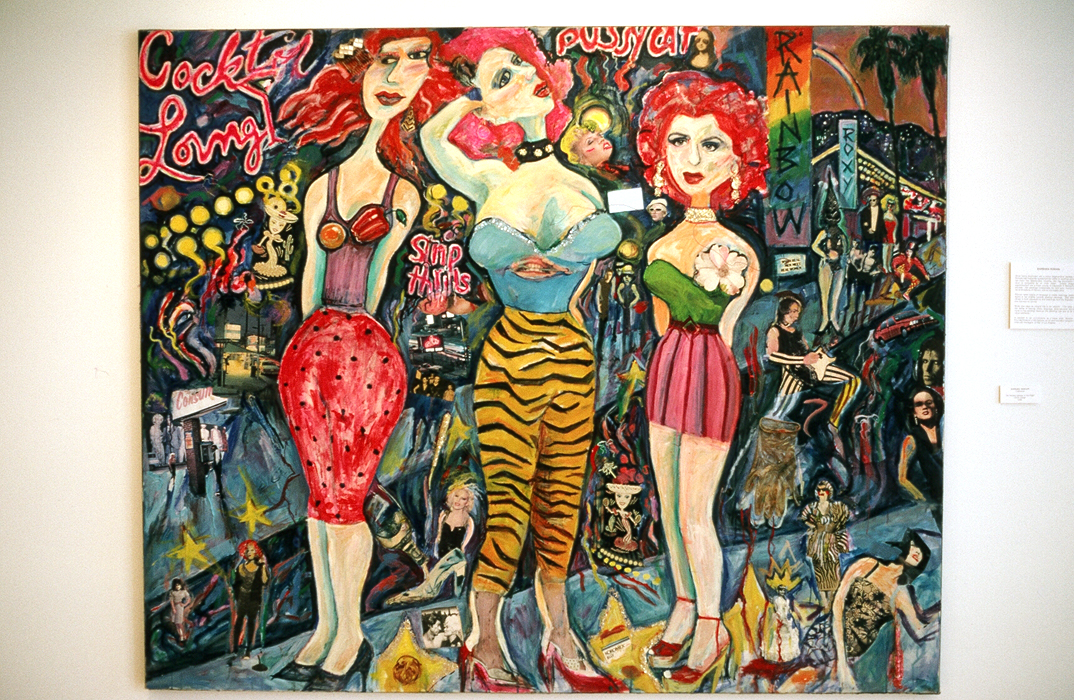 Barbara Romain, L.A. BIMBOS/QUEENS OF THE NIGHT 48” x 72”, oil, 1985