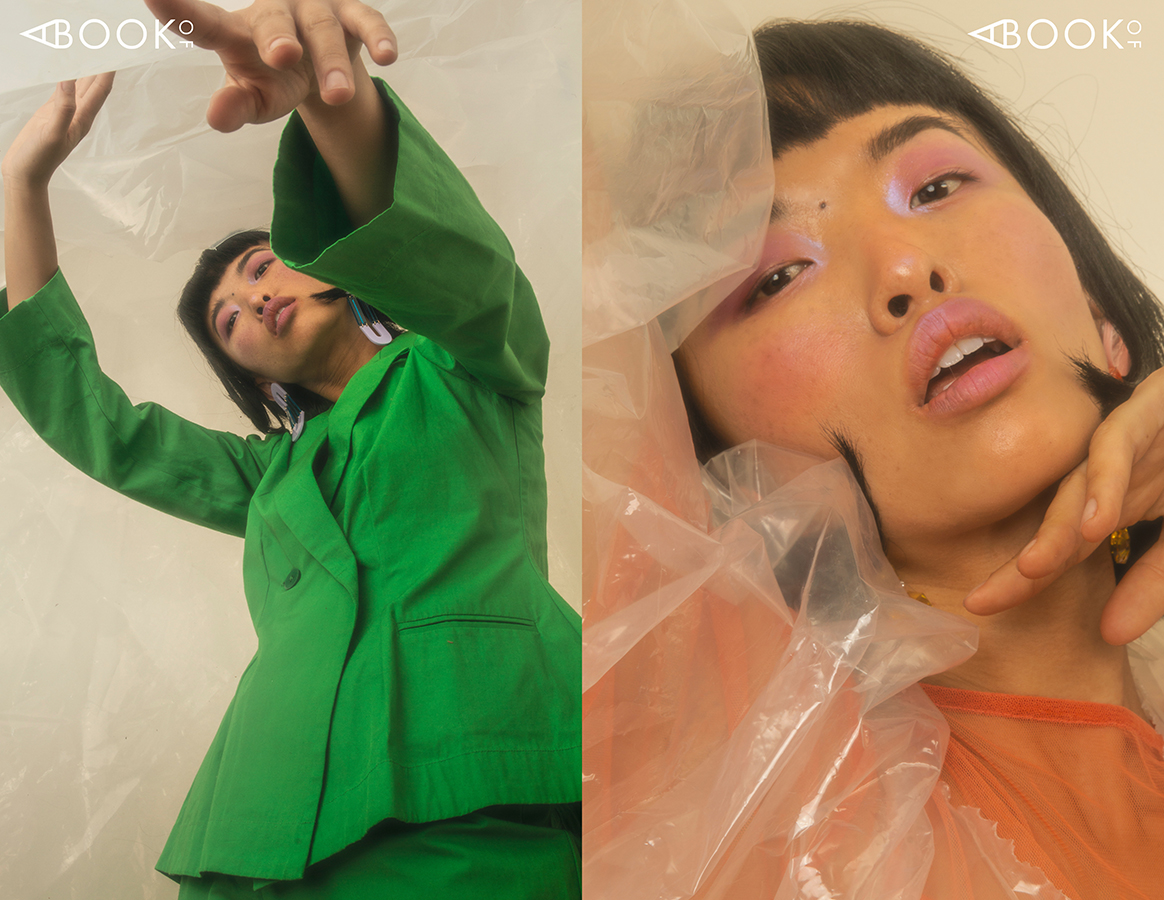 LEFT: Earrings: Melody Ehsani, Suit: WRAY RIGHT: Earrings: Melody Ehsani, Dress: WRAY
