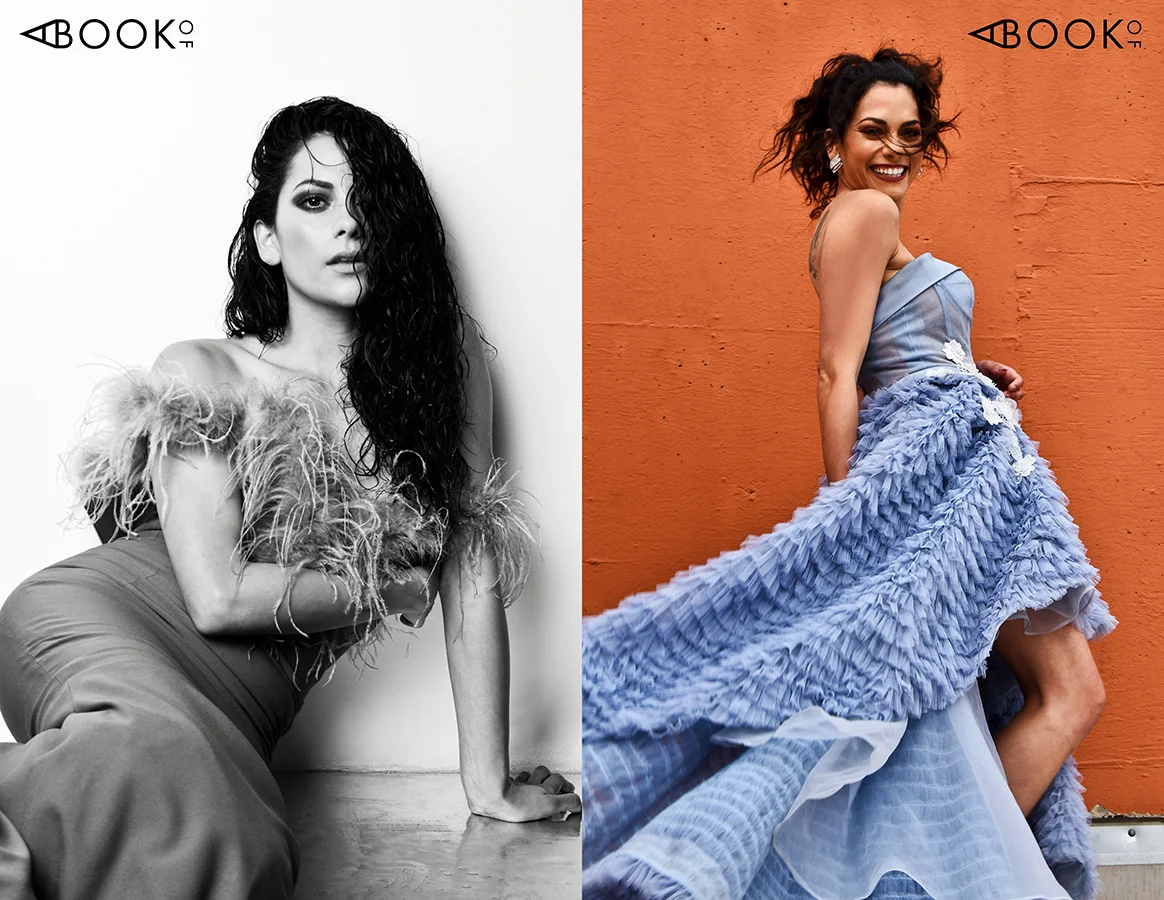 LEFT: Gown: PATTY ANG , RIGHT: Gown: DONATELLA FABIO , Earrrings- MAISON LOUELLA