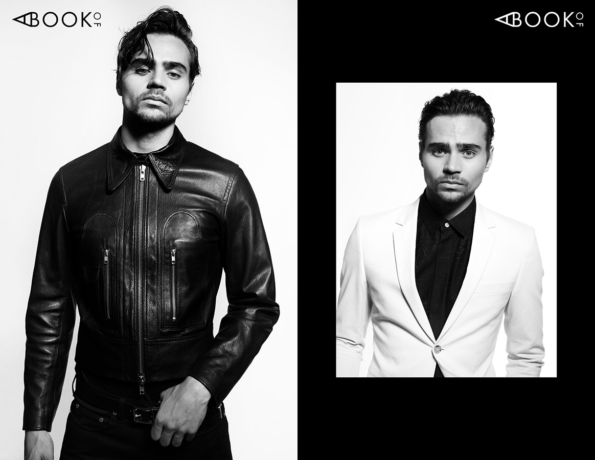 LEFT: Jacket & Belt: TIGER OF SWEDEN, Pants: NEIL BARRETT RIGHT: Suit: TIGER OF SWEDEN, Shirt: BERLUTI