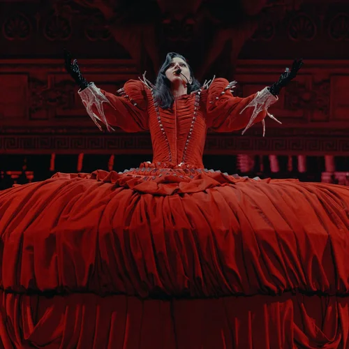 lady gaga mayhem ball red dress Lady Gaga's The MAYHEM Ball is nominated for Tour of the Year at this  year's #AMAs