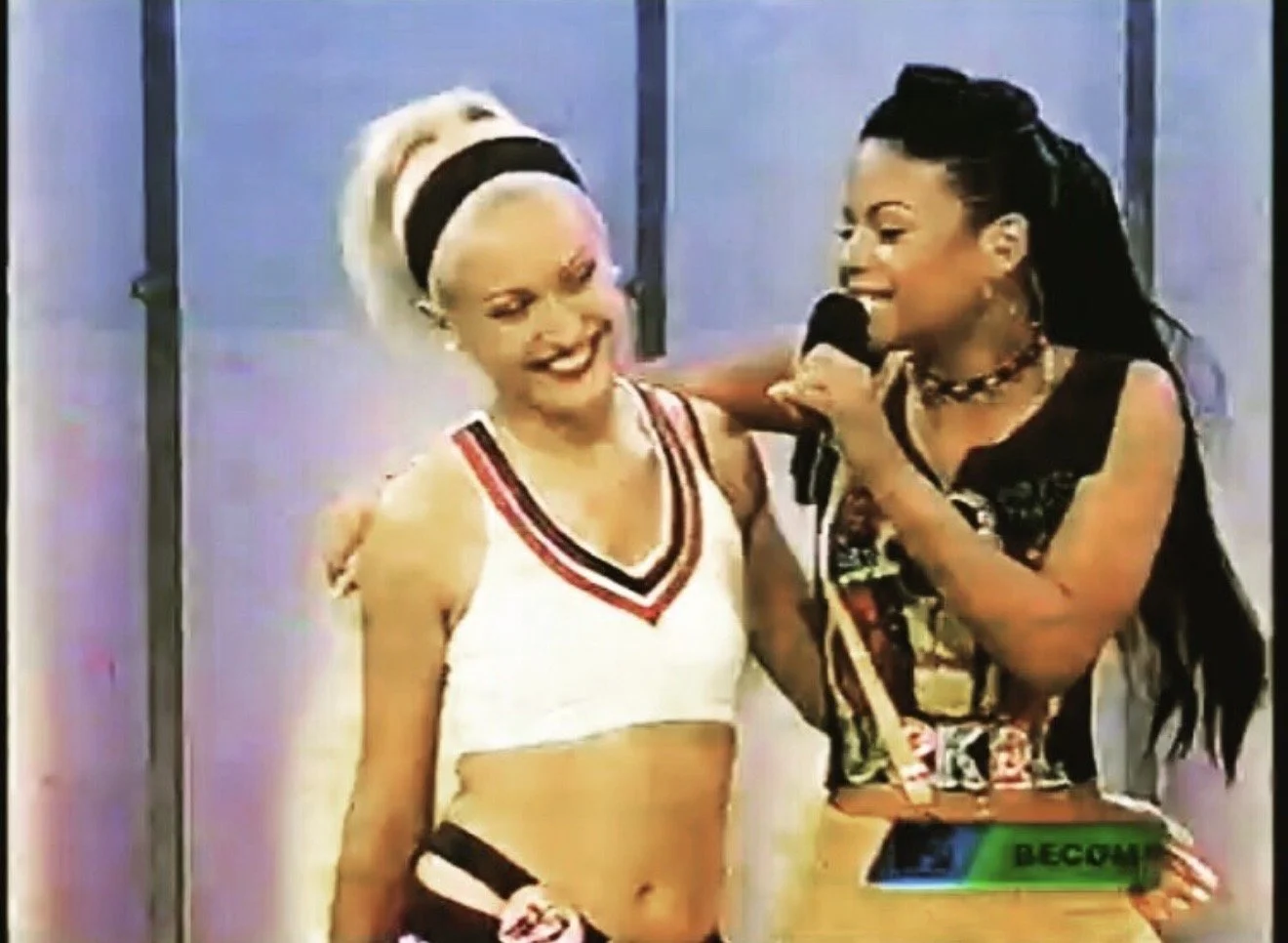 Ana with Christina Milian on MTV during her first year @ Circle In The Square.jpg