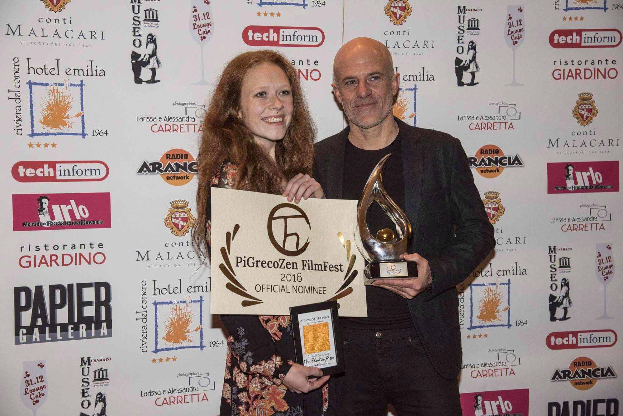 Actress Alexandra Loreth and director Kevin Pontuti at the PiGrecoZen Film Festival.