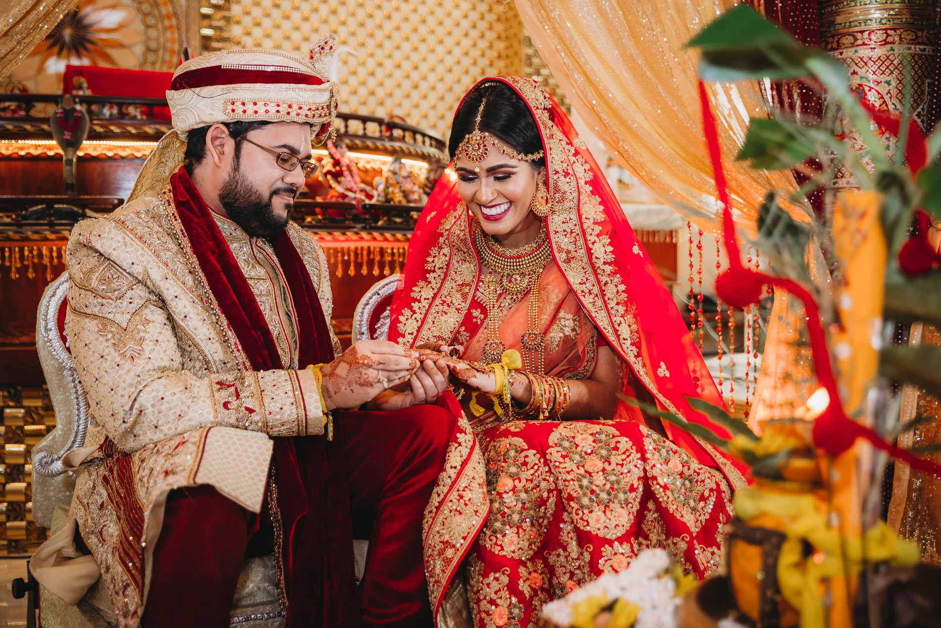Hindu Wedding Ceremony at Lakshmi Narayan Temple