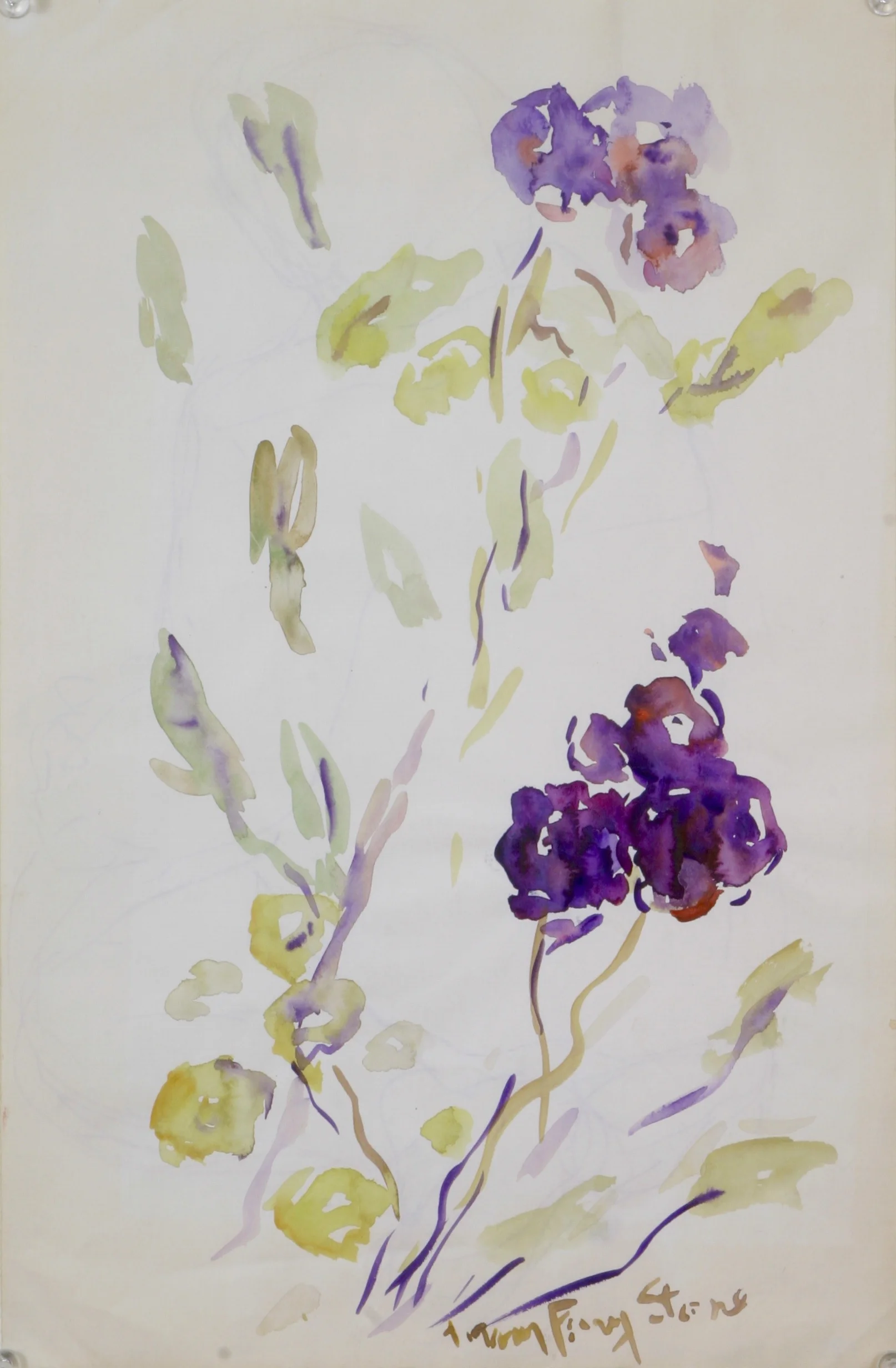 "Purple Flowers" Watercolor, 11x17"