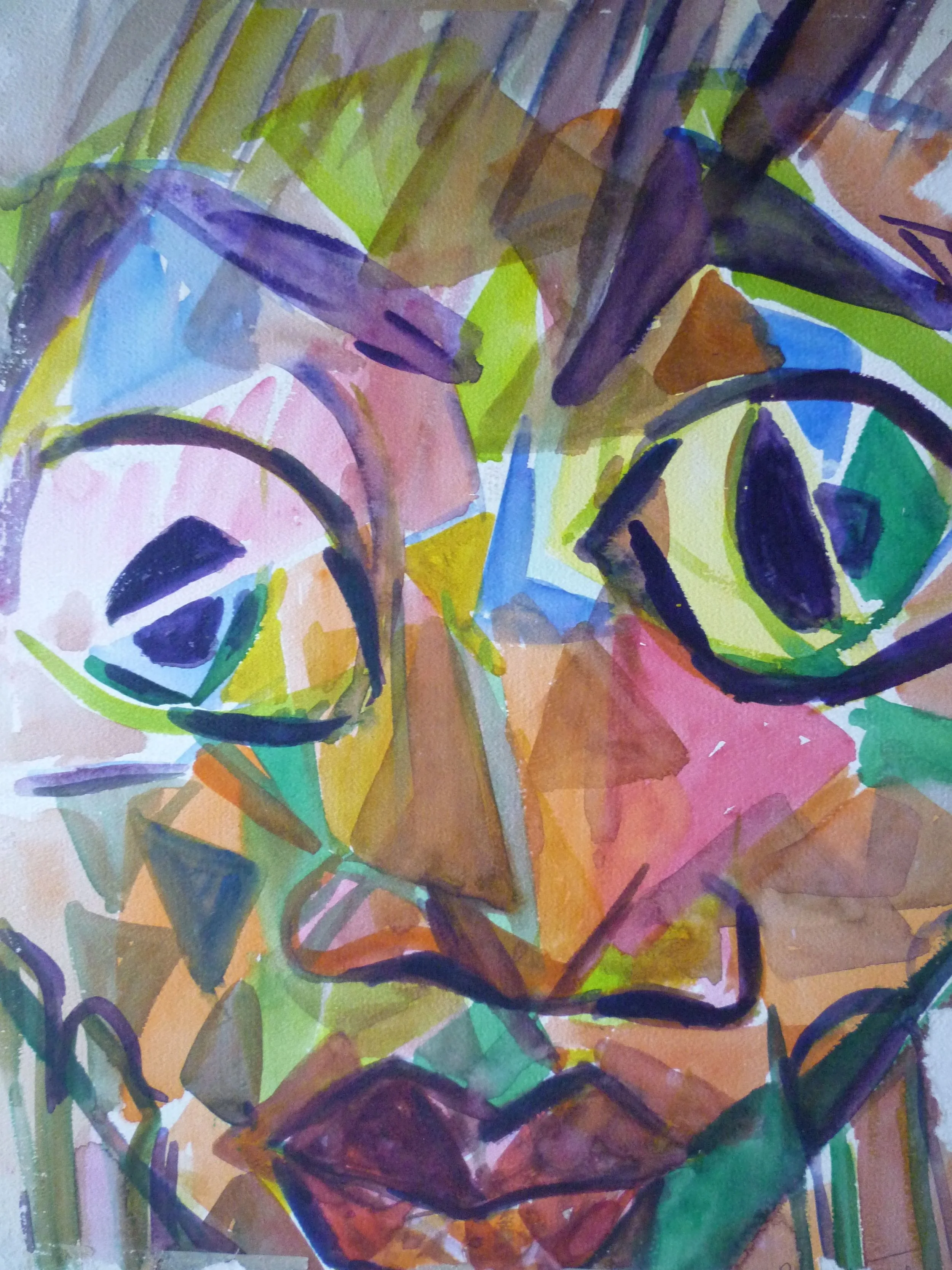 "Face" Watercolor, 1950's, 10x13"
