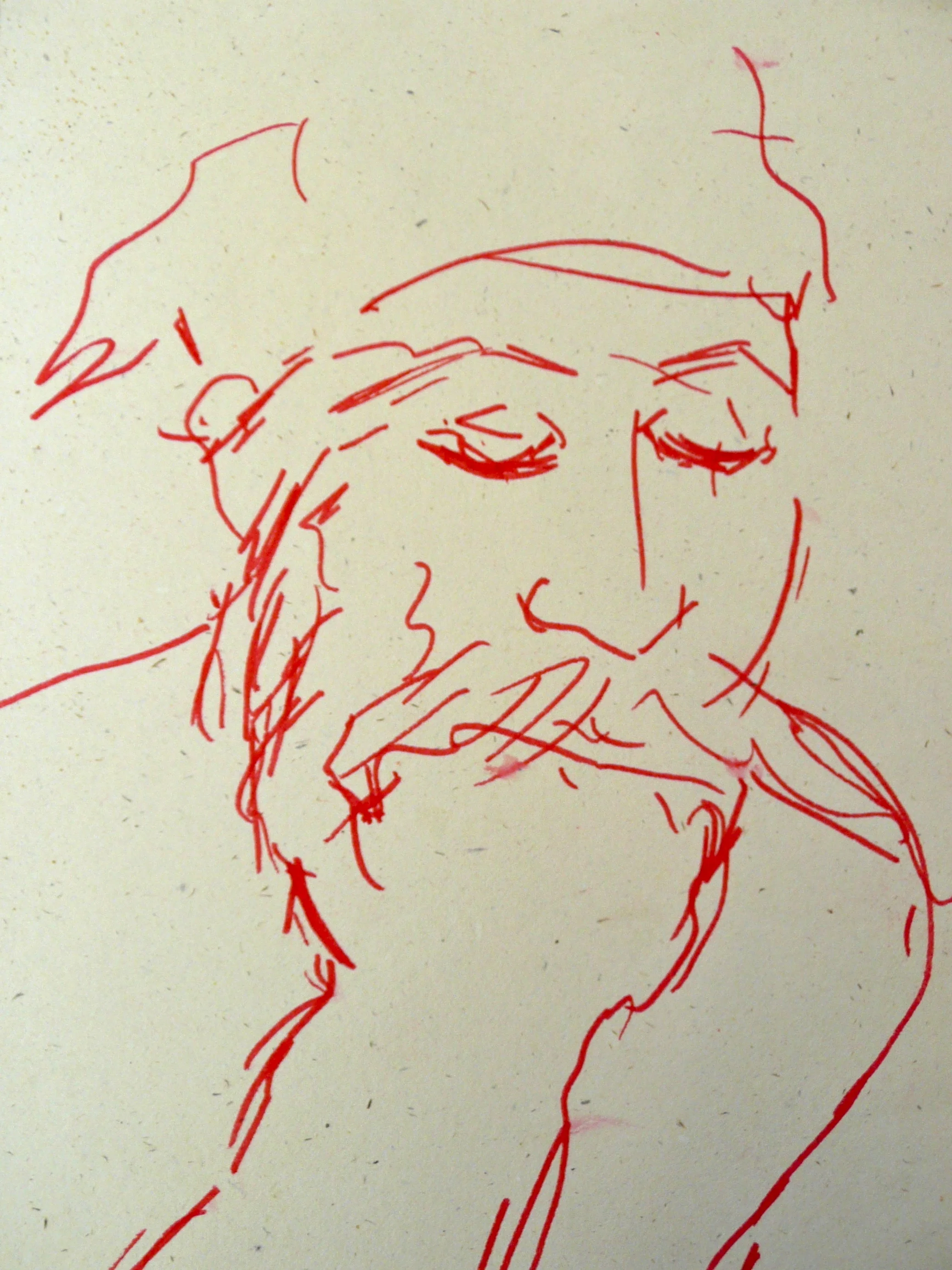 "Sketch of Model" Red felt tip, 1980'sv