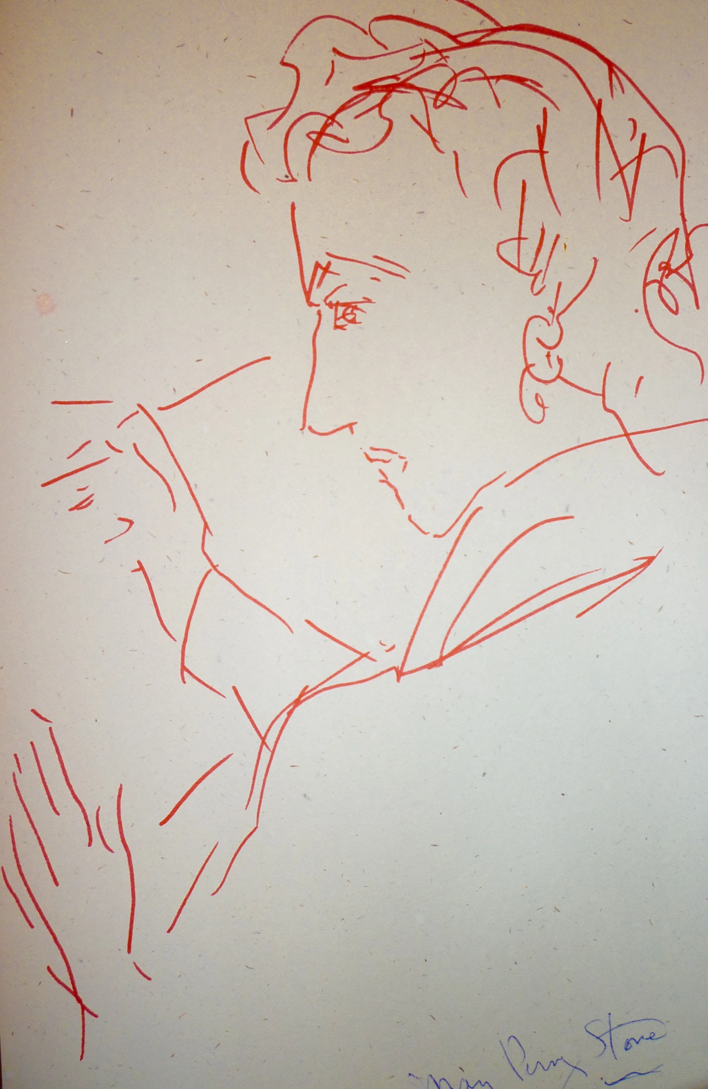 "Artist Sketching" Red felt tip