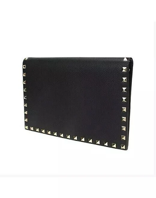 Valentino Garavani Medium Rockstud Clutch, Black