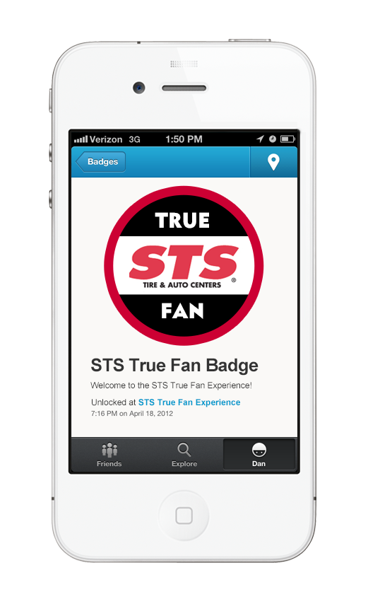 FoursquareOnce the STS True Fans arrive at the tailgate, they would be granted access to the event by showing the invite they received on their mobile device. After gaining entry to the party, the True Fan could then check into the event using Fours…