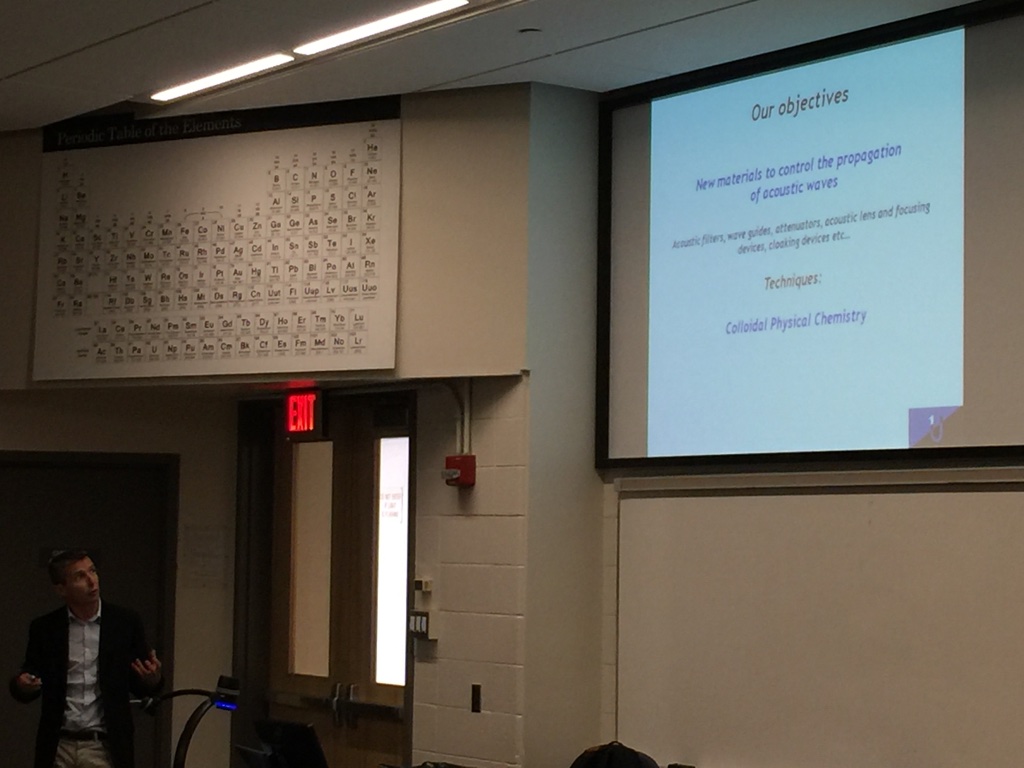 Prof. Mondain-Monval introducing his research