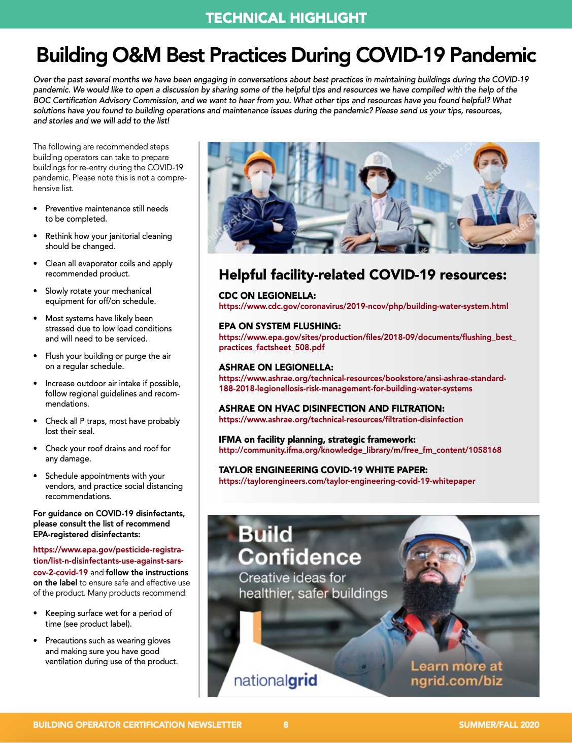 Building Best Practices During Covid-19 Pandemic