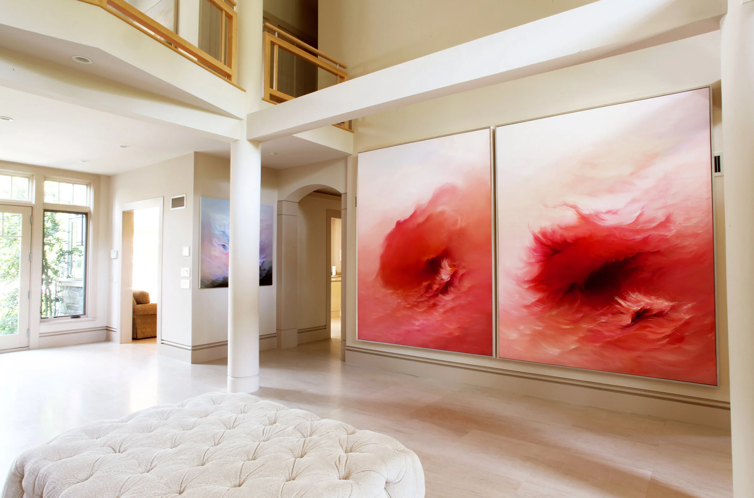 Interior Design with Abstract Contemporary Art by Artist Lynda Howitt