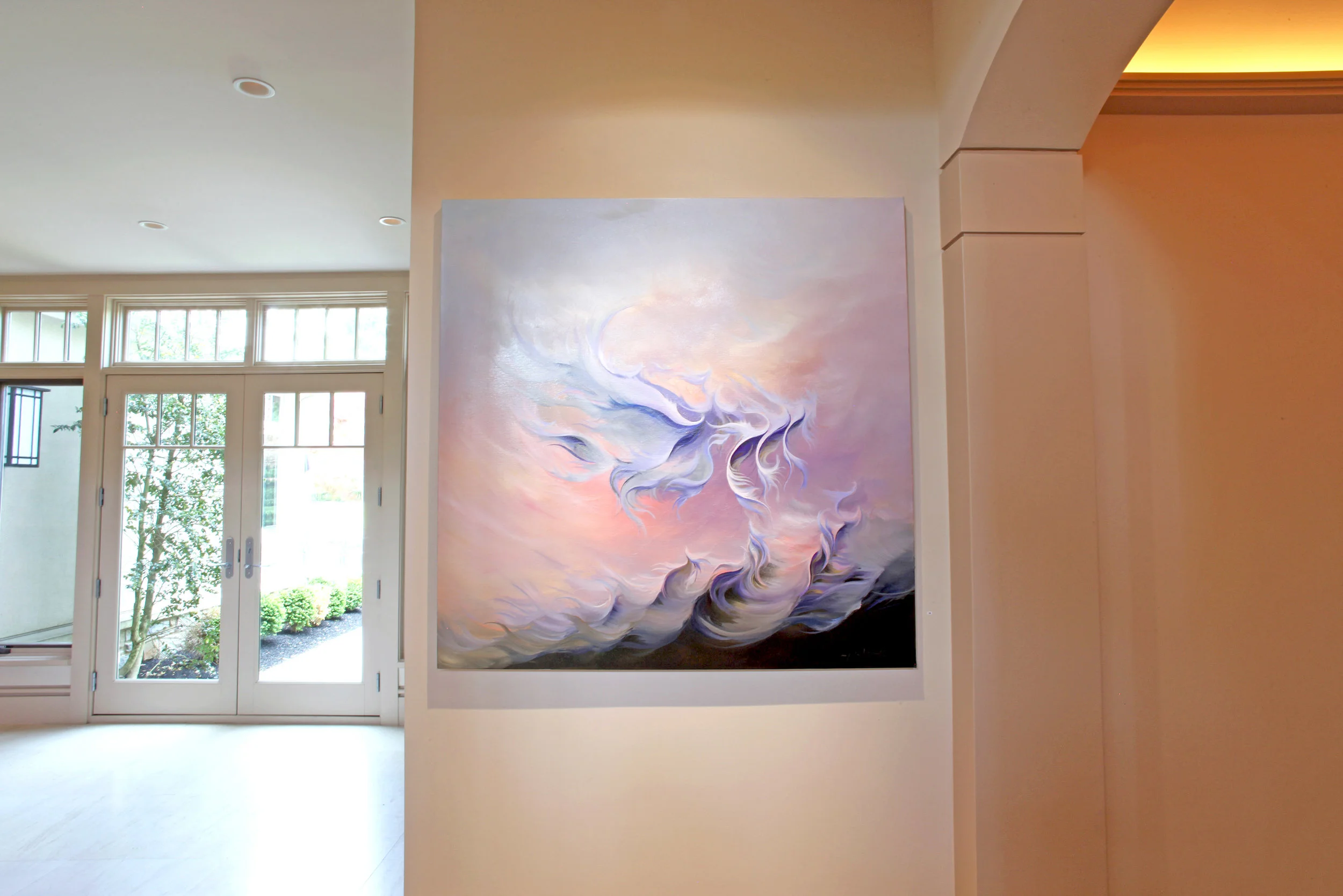 Interior Design with Abstract Contemporary Art by Artist Lynda Howitt