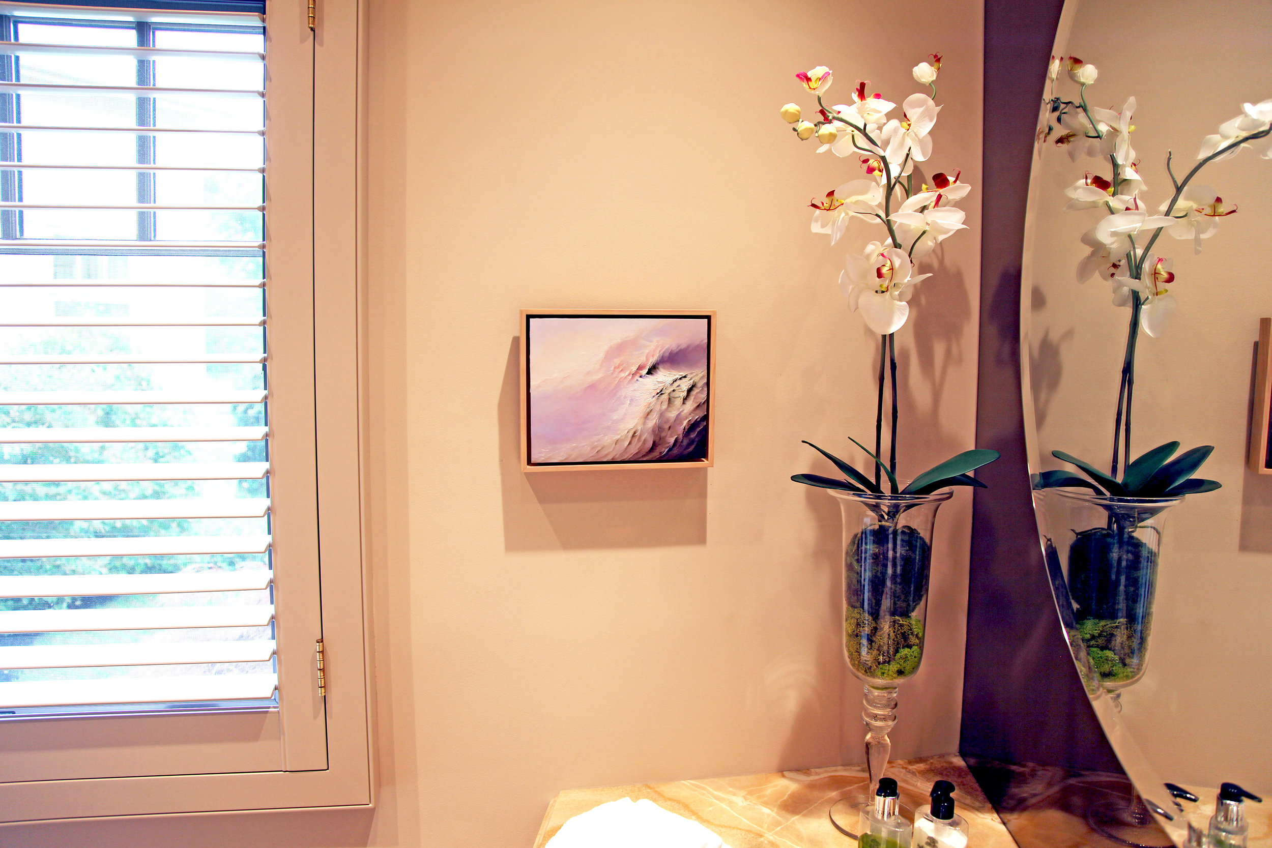 Interior Design with Abstract Contemporary Art by Artist Lynda Howitt