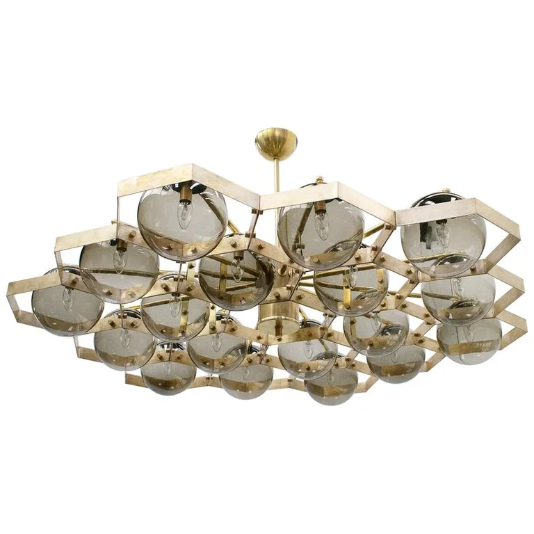 1 - C458A HONEYCOMB CHANDELIER SMOKY.jpg
