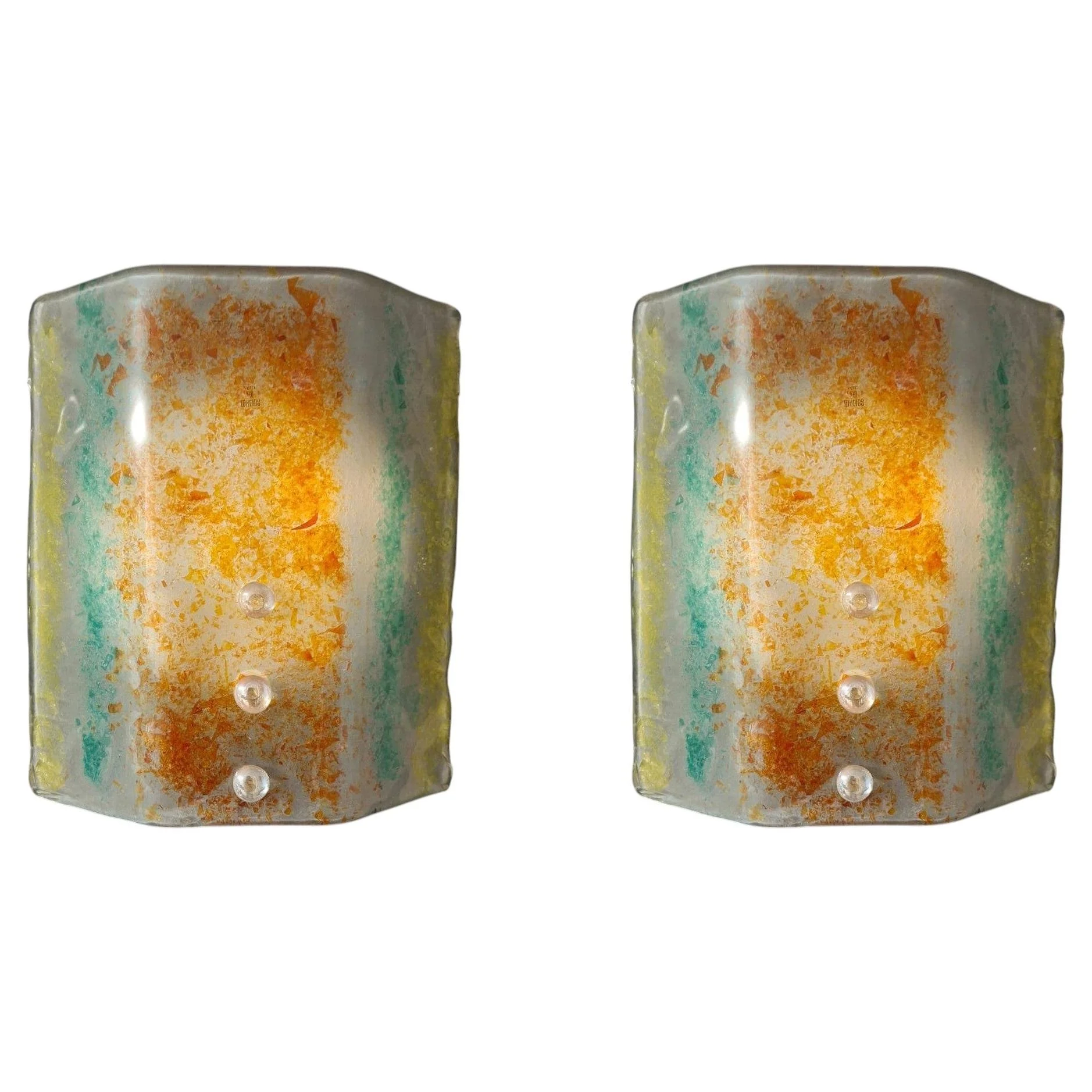 Pair of Multicolored Murano Sconces