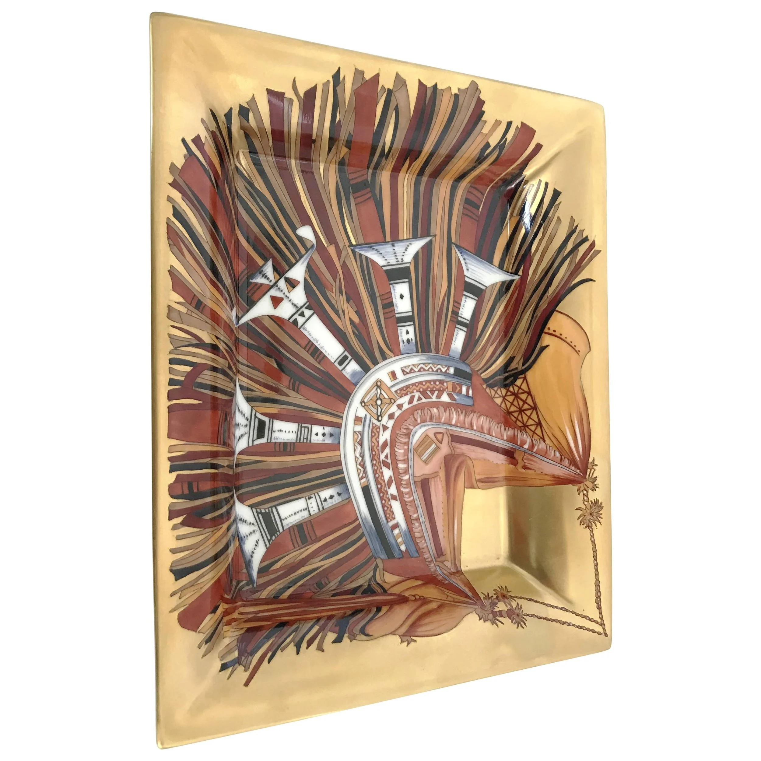 Hermes Rare "Cuir du Desert" Porcelain Tray