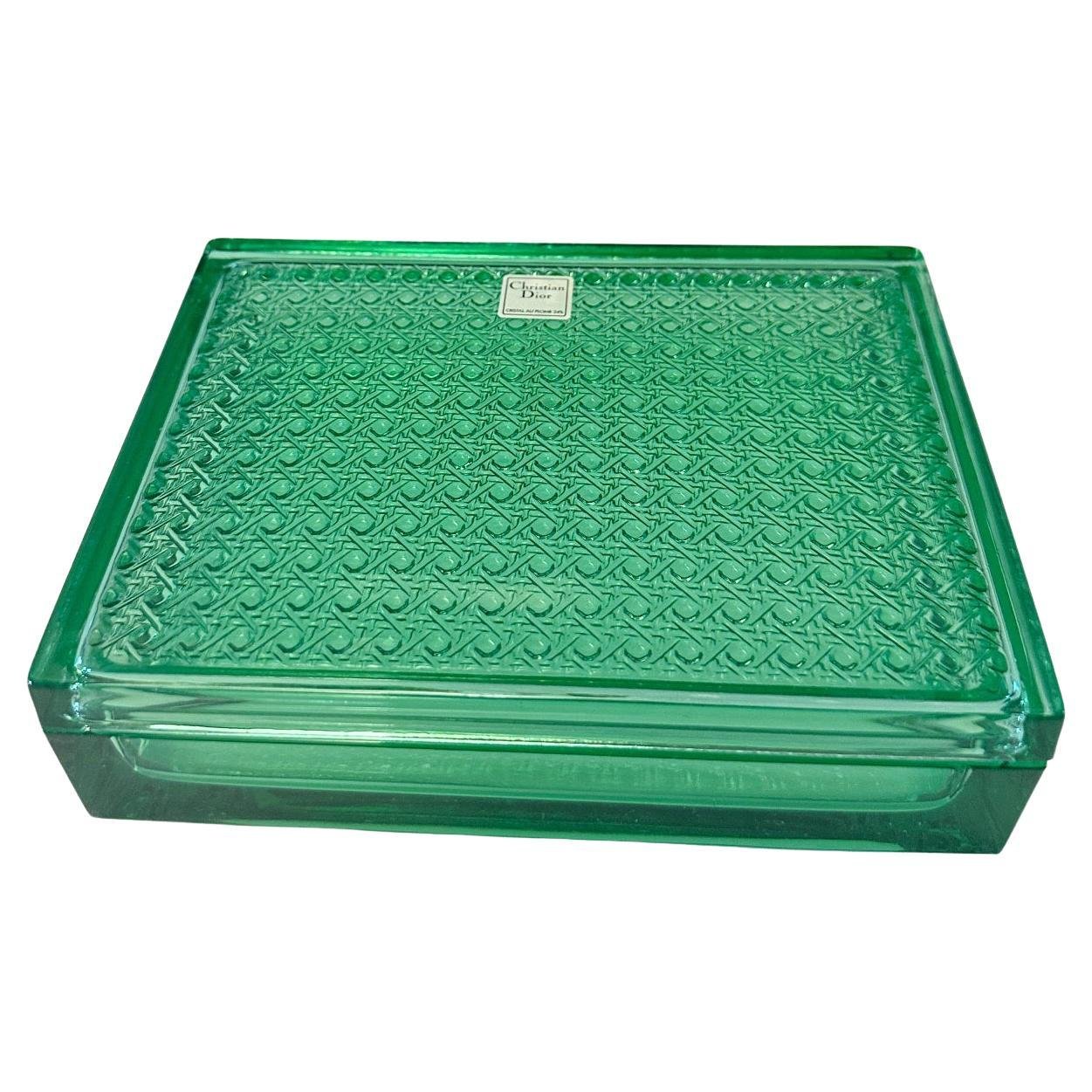 Christian Dior Green Rectangular Glass Box