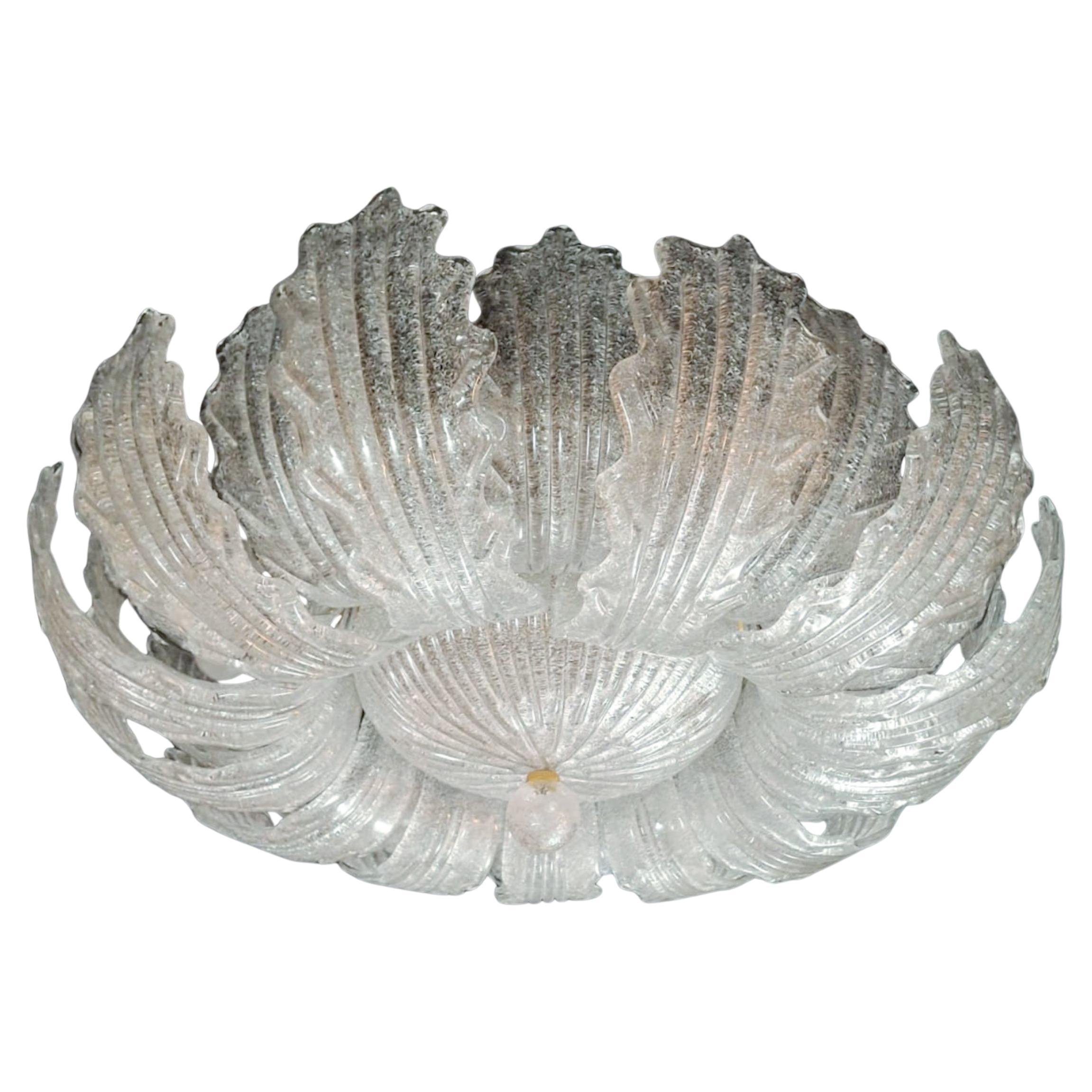 Clear Graniglia Murano Flush Mount