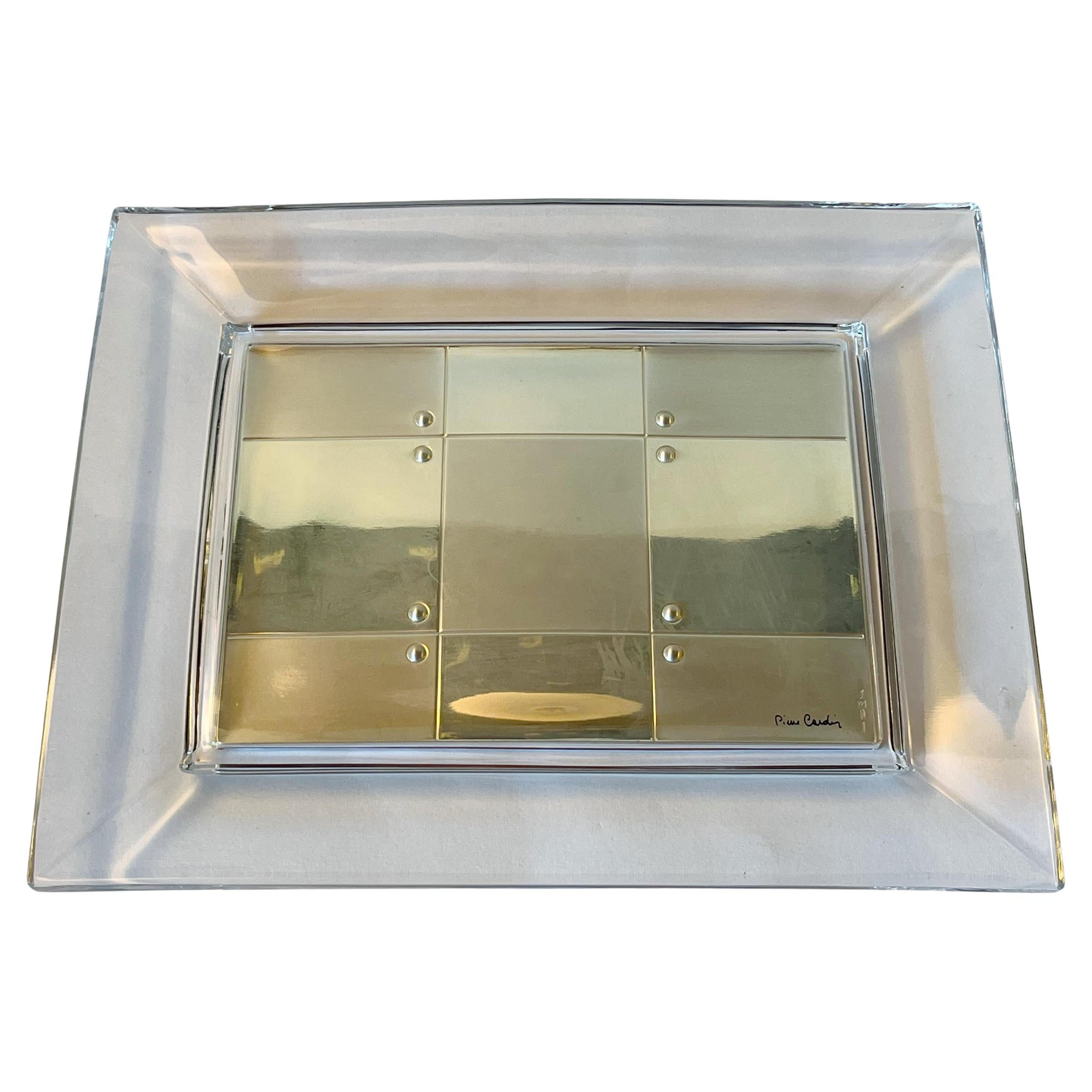 Pierre Cardin Rectangular Sterling Glass Vide Poche
