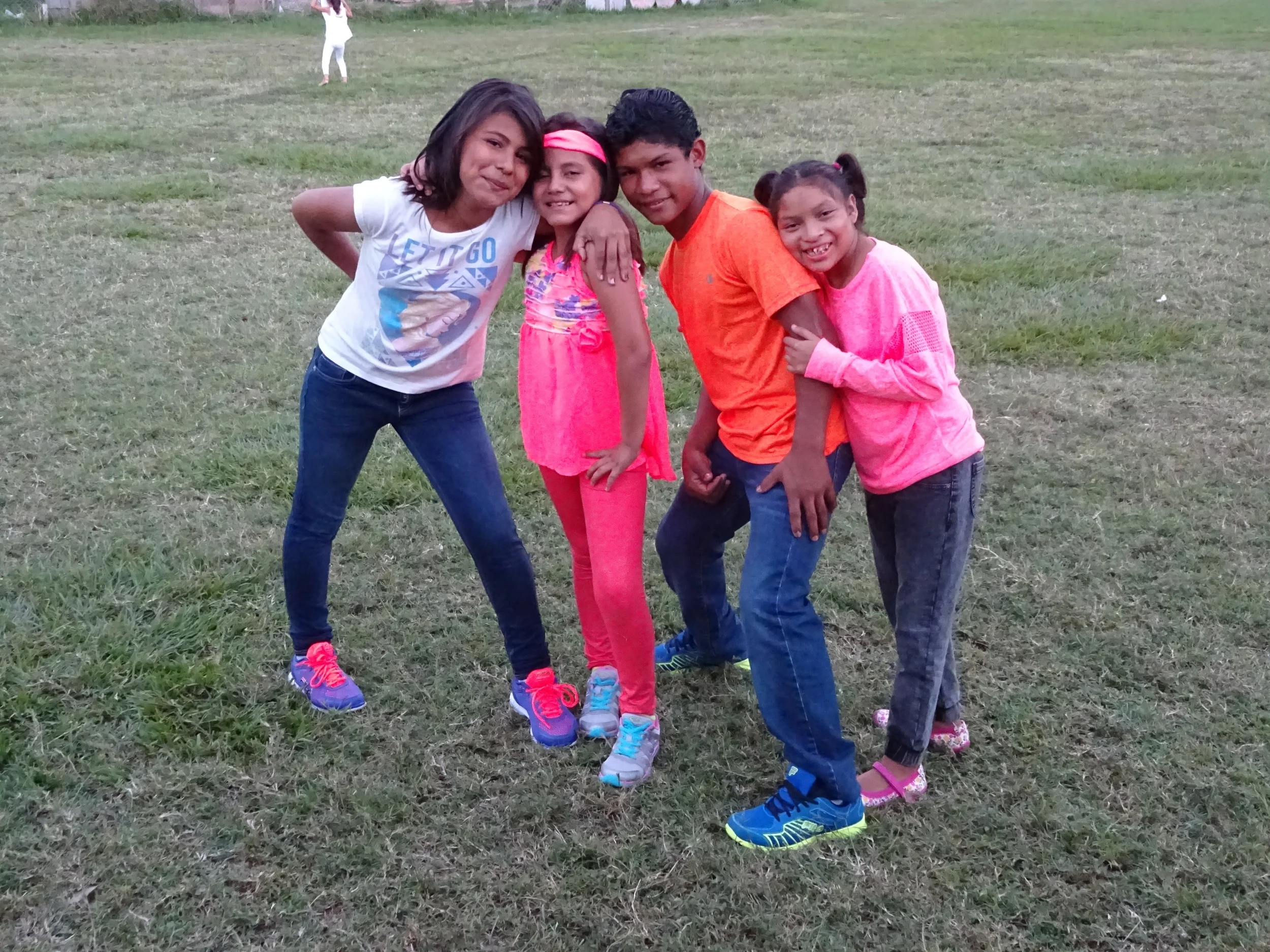 Nina and friends in their new clothes on Christmas